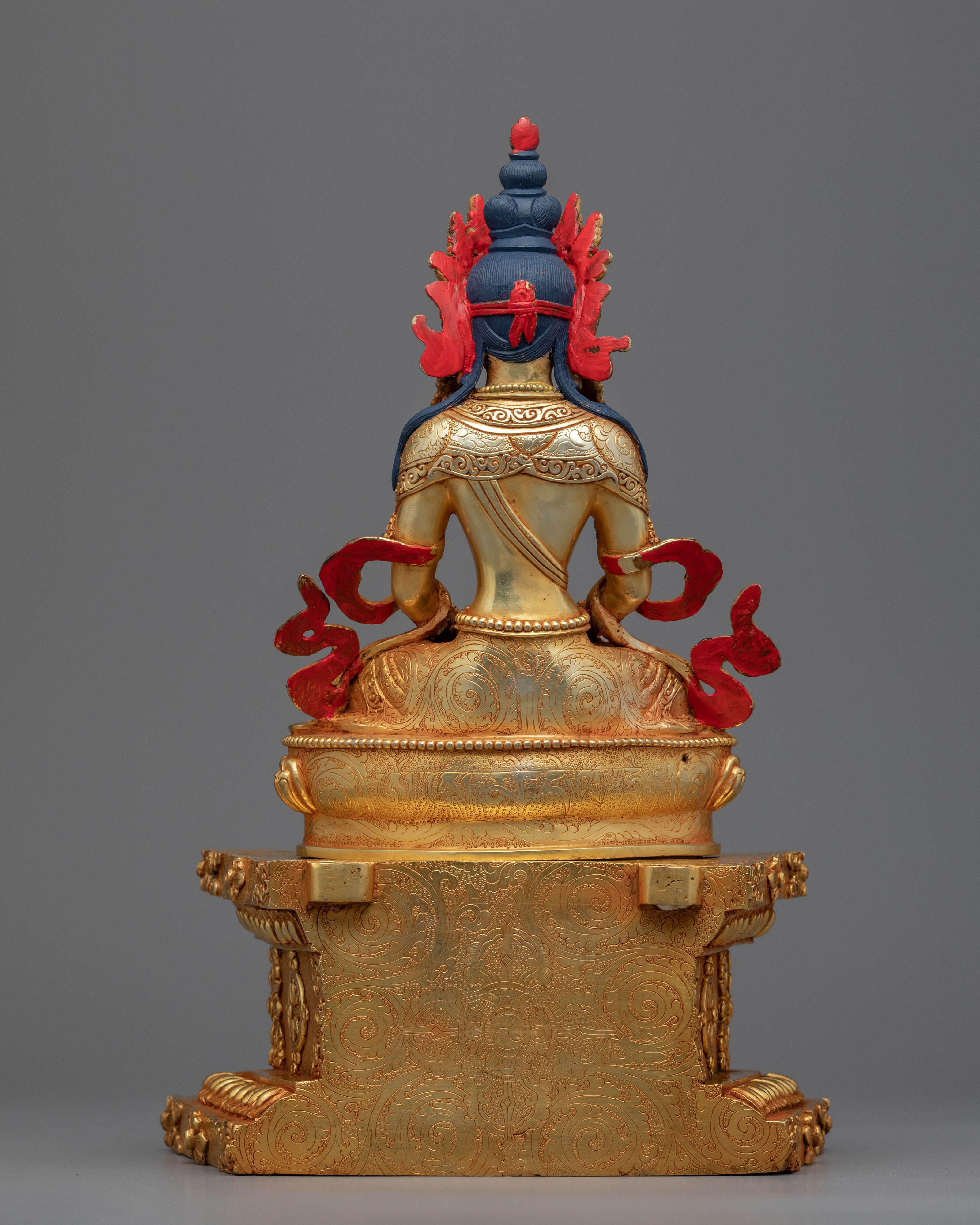Practice Of Amitayus Sutra Sculpture | Buddha Amitayus Seated On Throne Statue