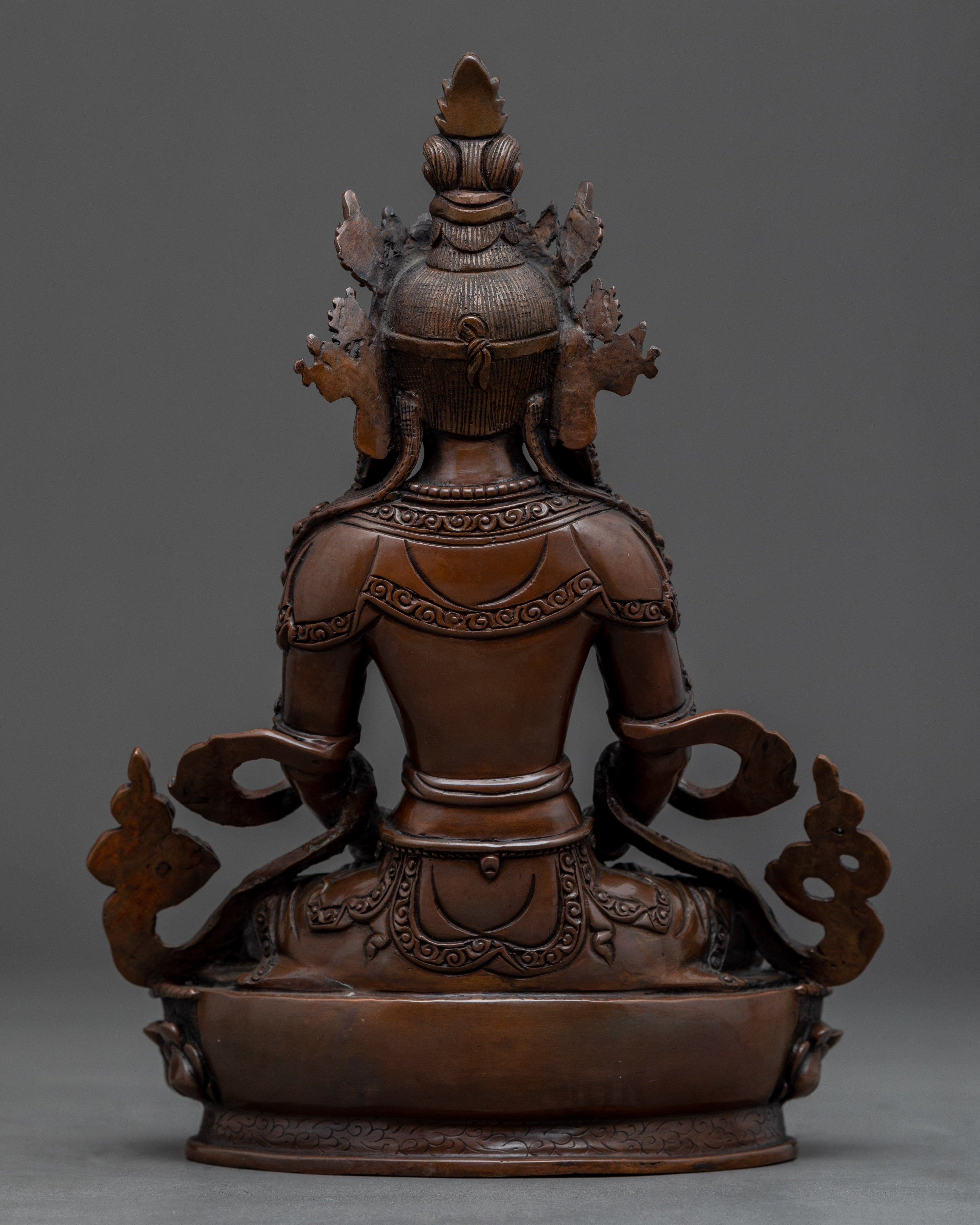 Amitayus Bodhisattva Copper Sculpture | Traditionally Hand Carved Statue