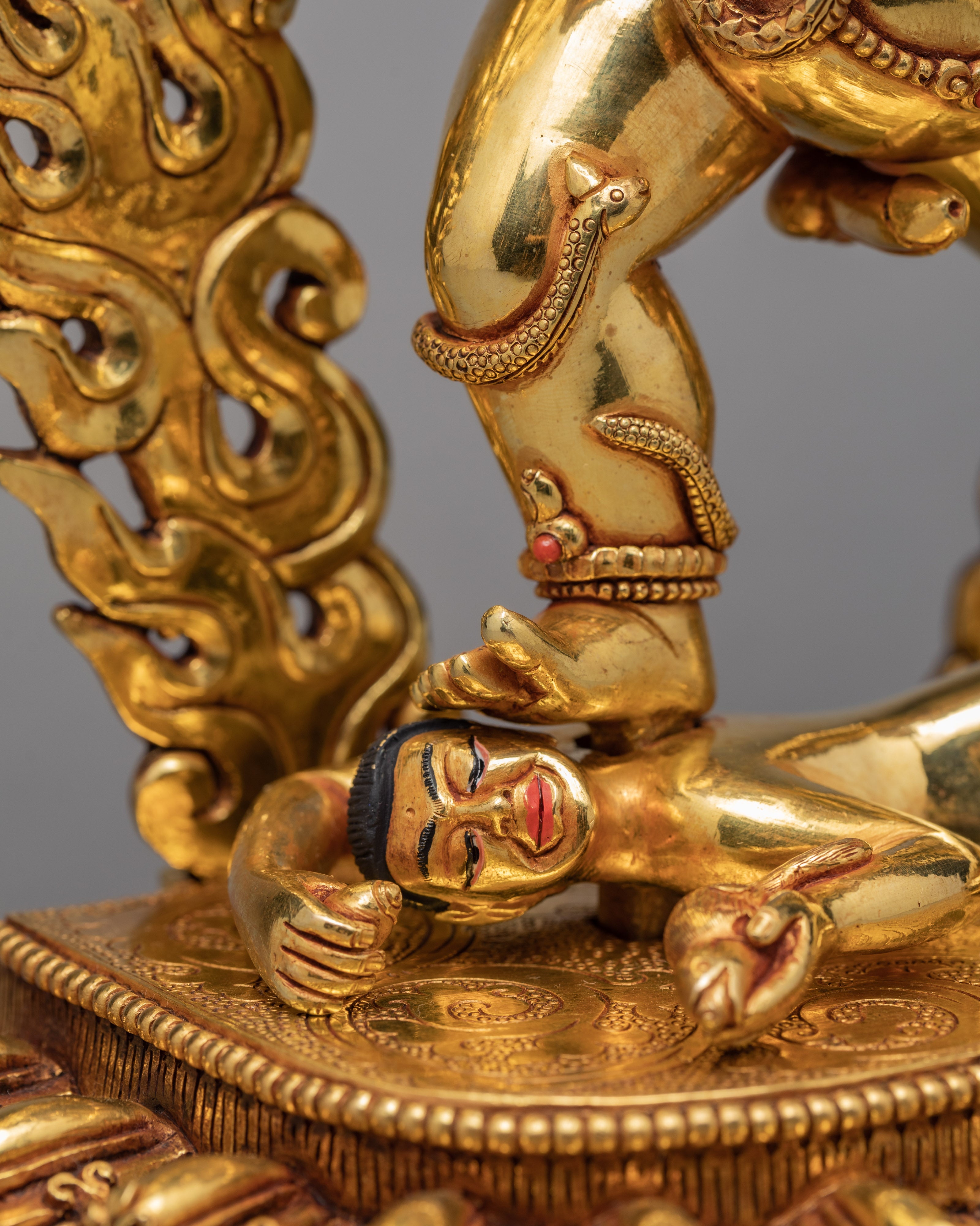 Black Jambhala Statue | Hand-Carved Buddhist Deity Sculpture | Dzambhala