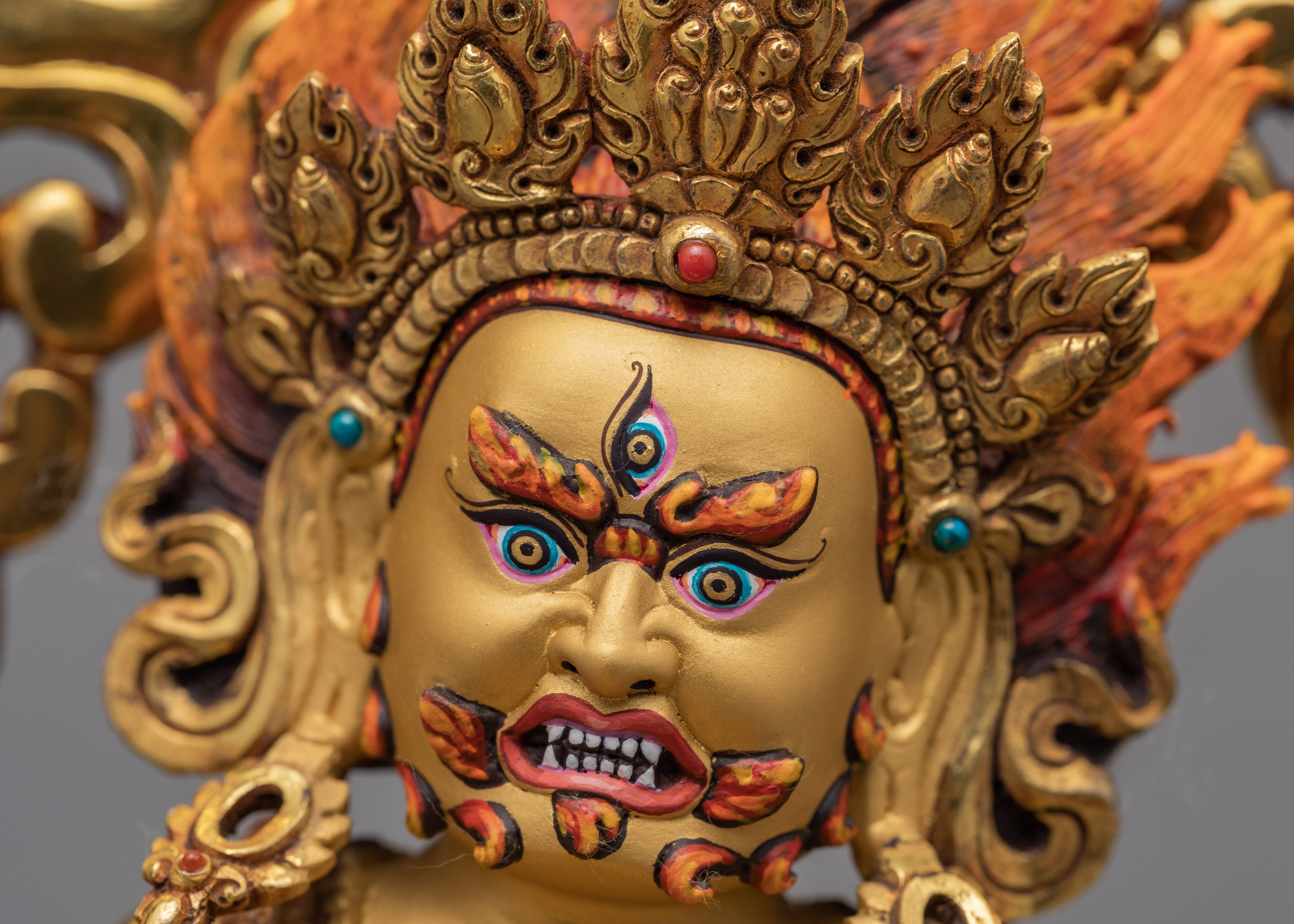 Black Jambhala Statue | Hand-Carved Buddhist Deity Sculpture | Dzambhala