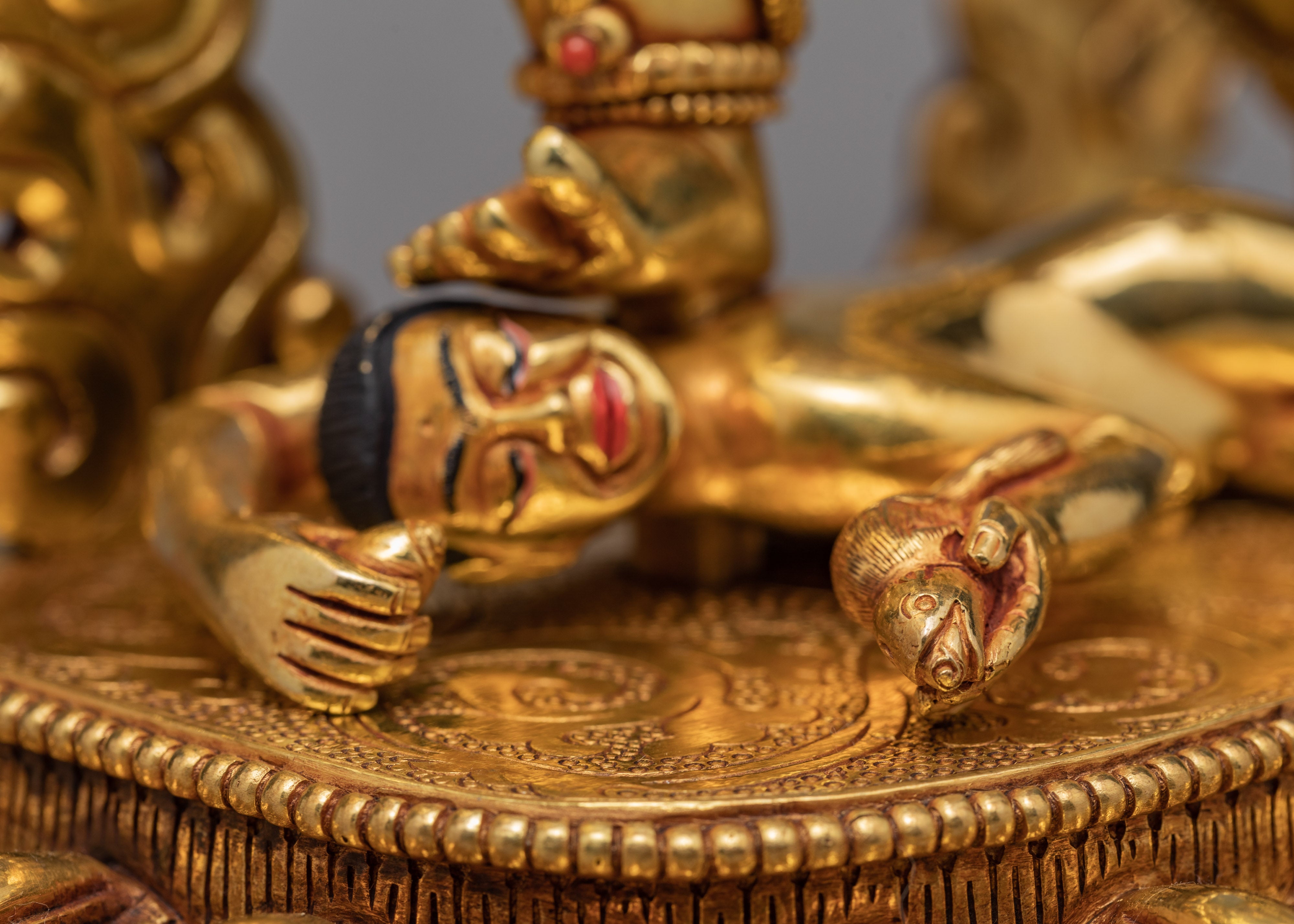 Black Jambhala Statue | Hand-Carved Buddhist Deity Sculpture | Dzambhala