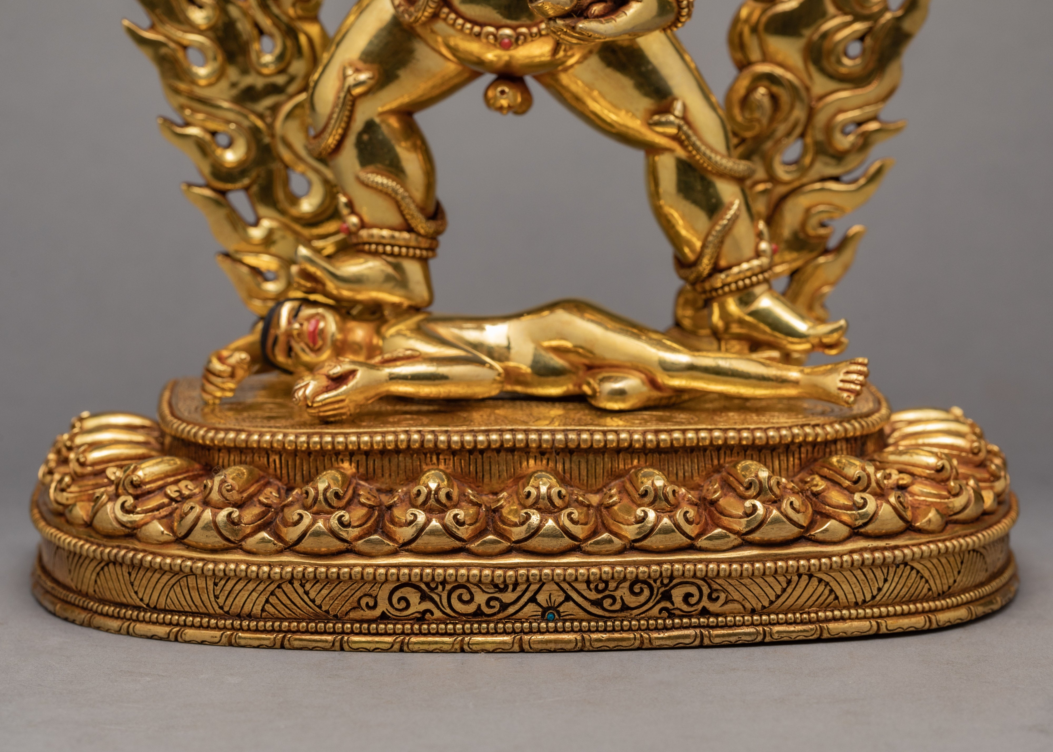 Black Jambhala Statue | Hand-Carved Buddhist Deity Sculpture | Dzambhala