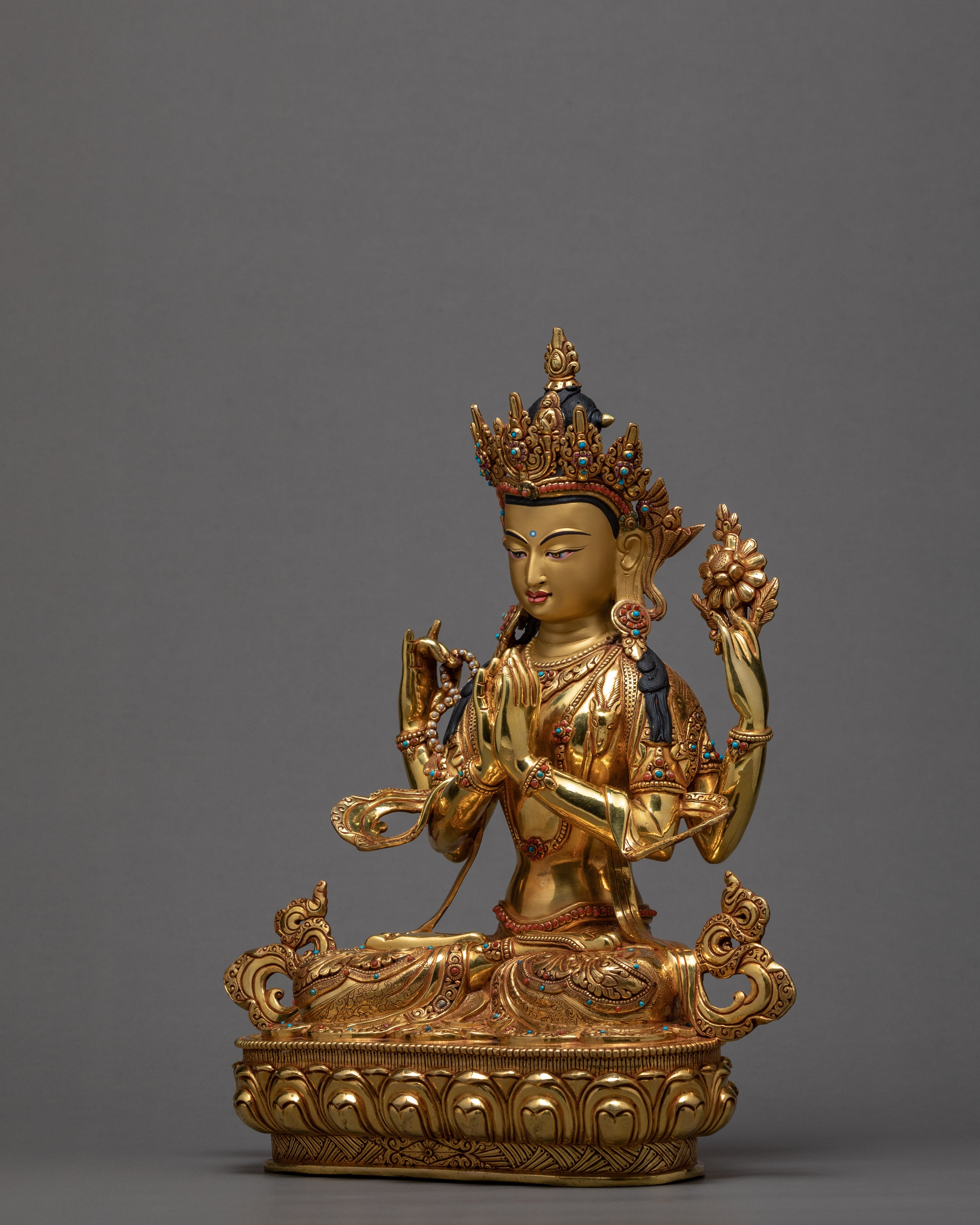 Four Armed Chenrezig | Deity Of Compassion Statue