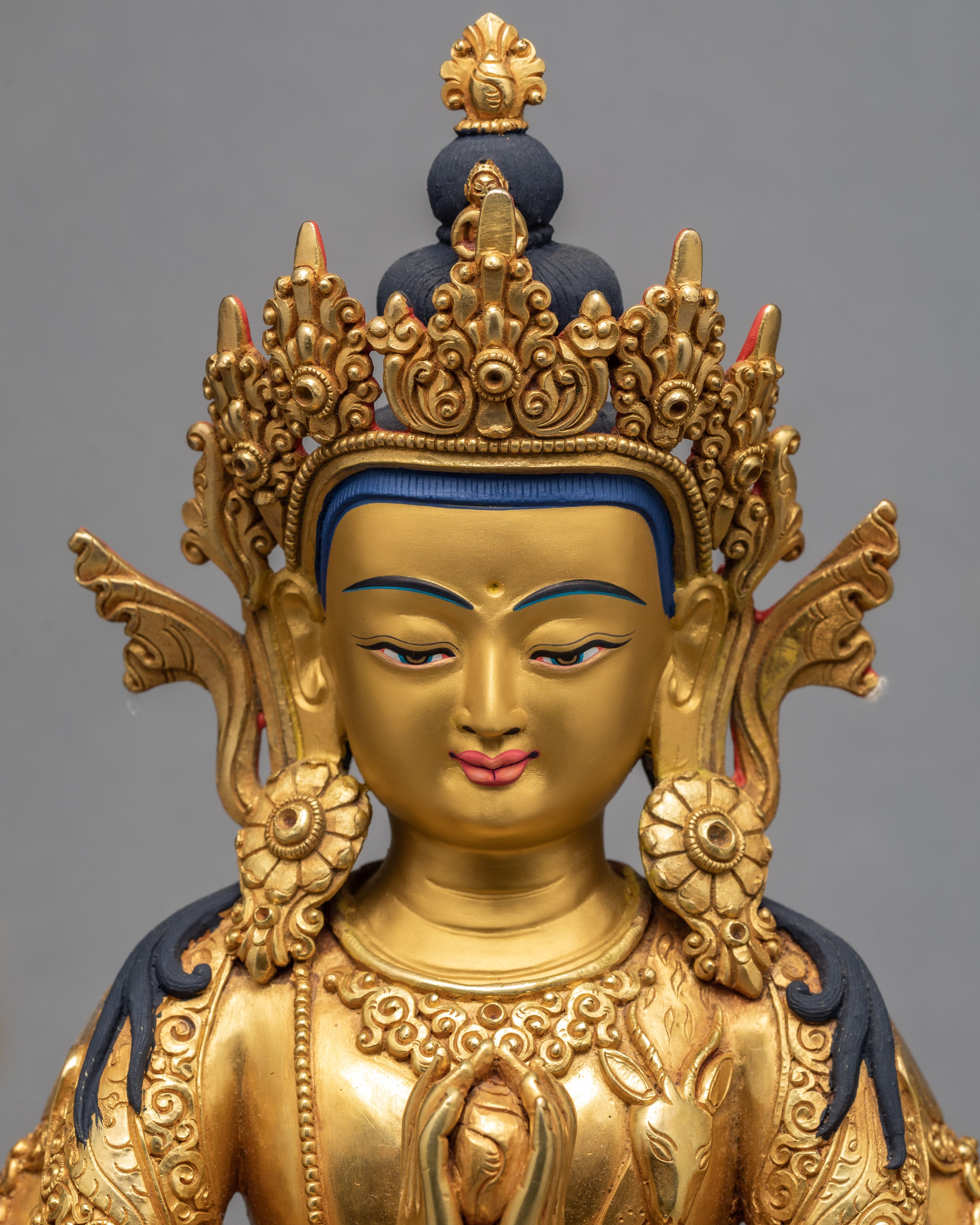 Chenrezig Statue | Avalokiteshvara Statue | Traditionally Gold Gilded Statue