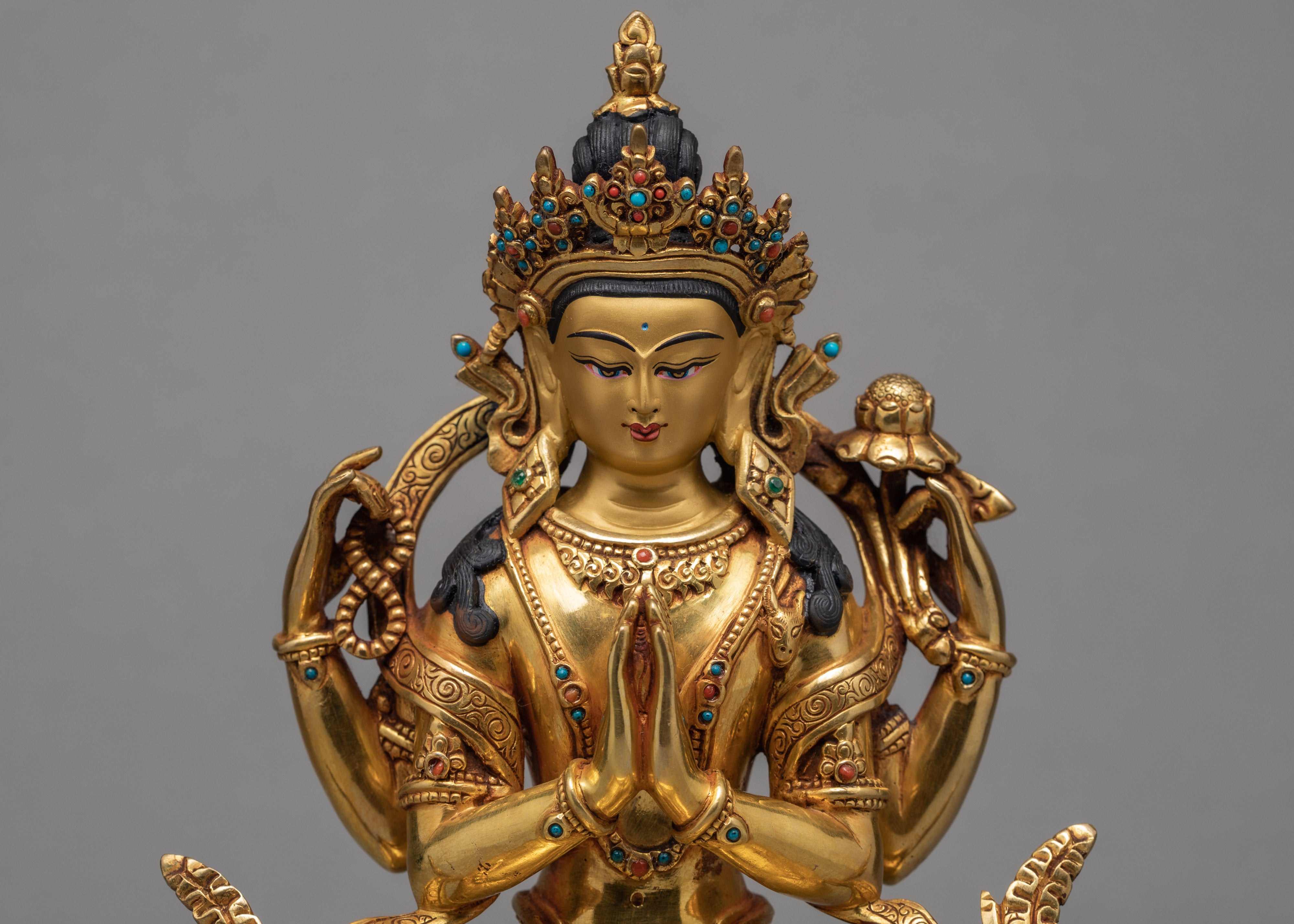 Chenrezig Statue | Gold-plated Avalokiteshvara Art