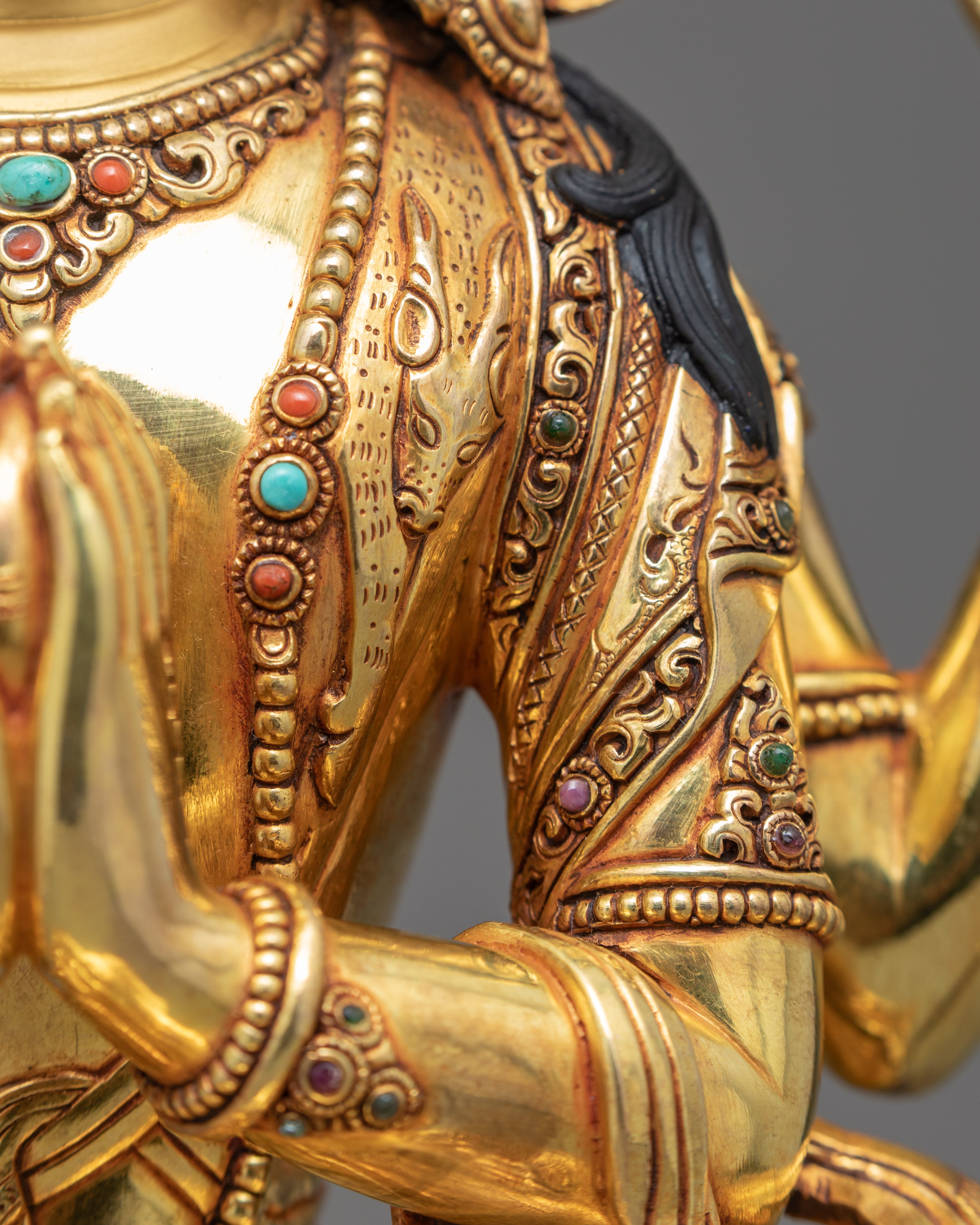 Bodhisattva Avalokiteshvara Sculpture | Traditionally Hand Carved Buddhist Statue