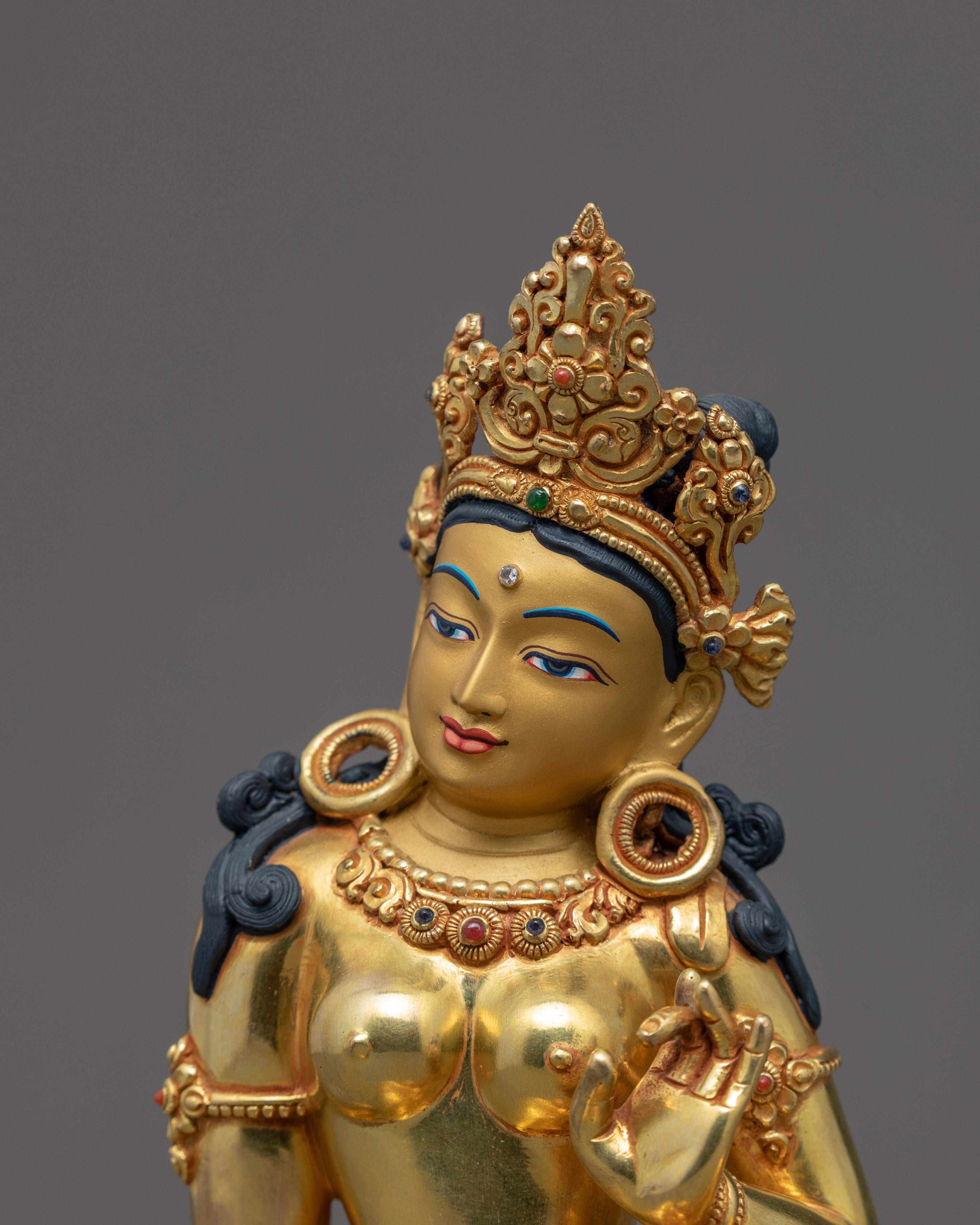 Parvati Devi Gold Gilded Statue | Traditionally Hand Carved Art
