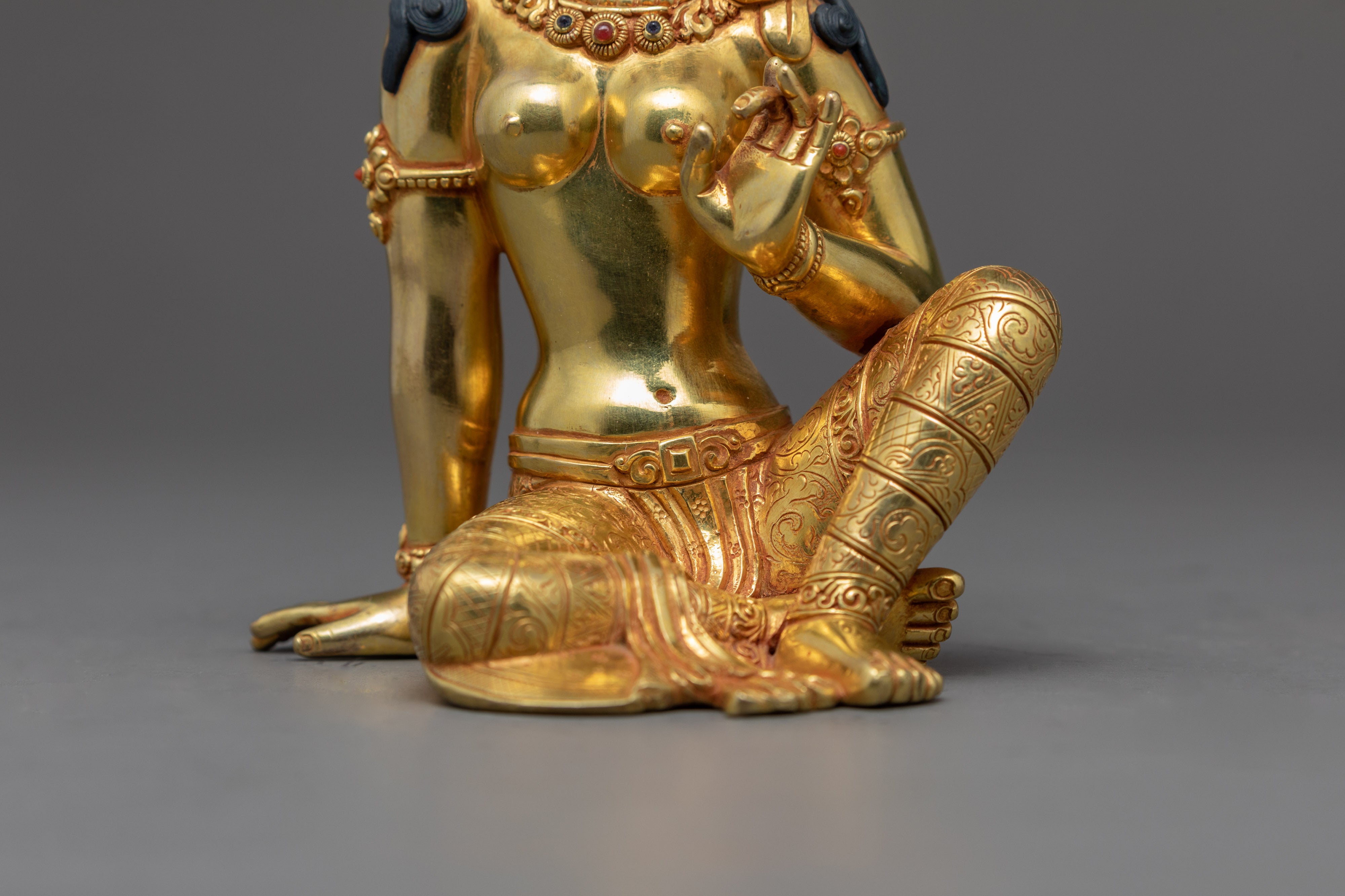 Parvati Devi Gold Gilded Statue | Traditionally Hand Carved Art