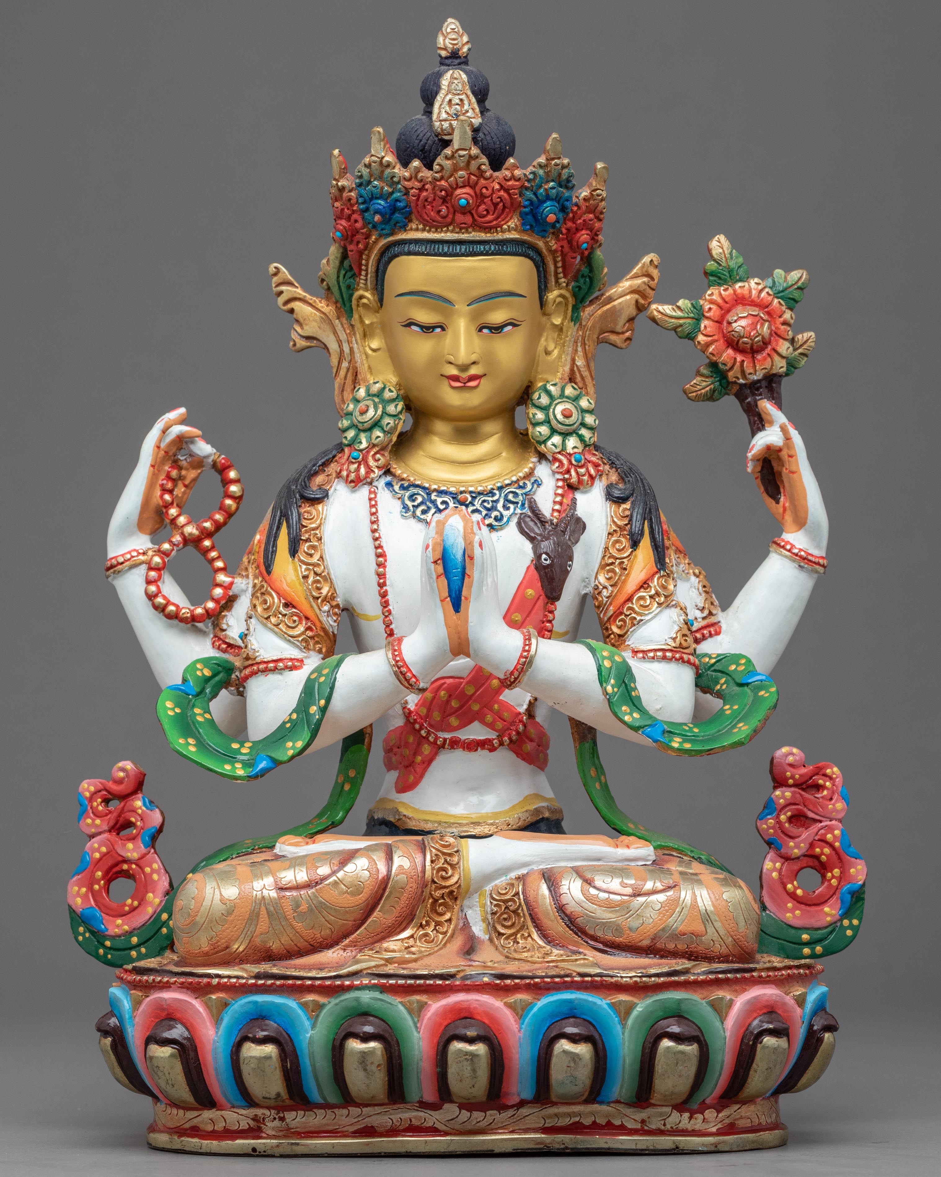 4 Arm Chenrezig Himalayan Statue