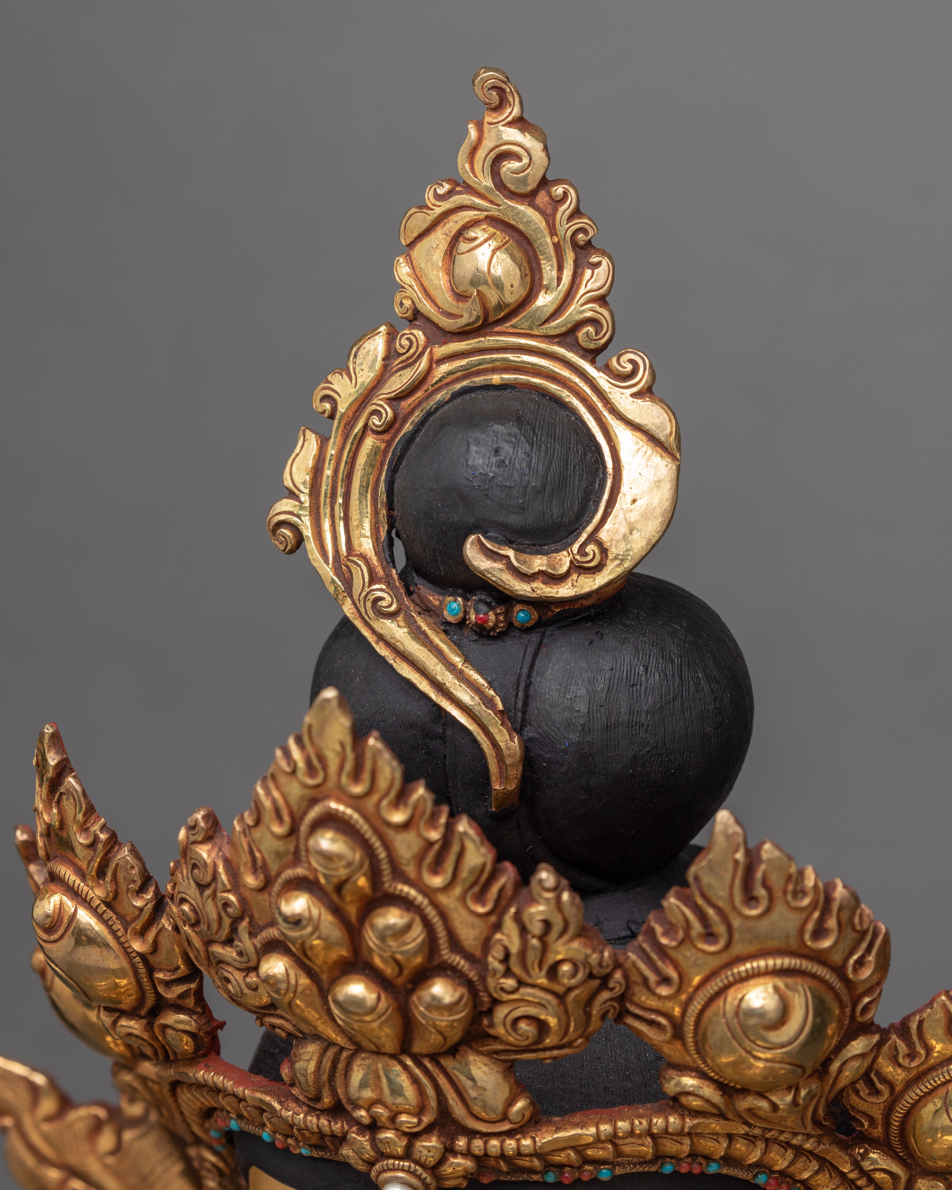 Dzambhala Statue | Buddhist Wealth Deity | Gold Gilded Jambala Sculpture