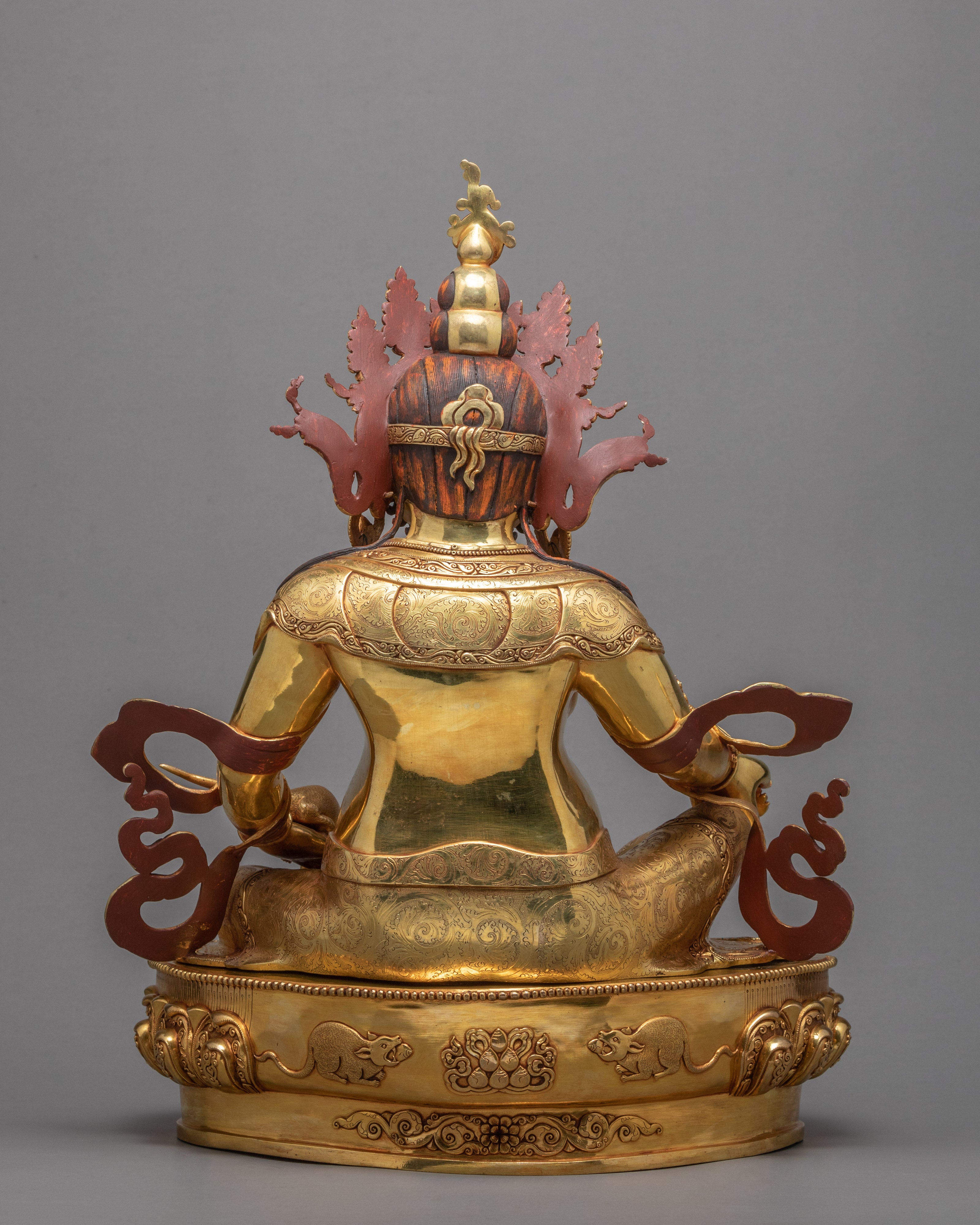 Jambala Statue | Gold Coated | Tibetan Sculpture Of Wealth Deity