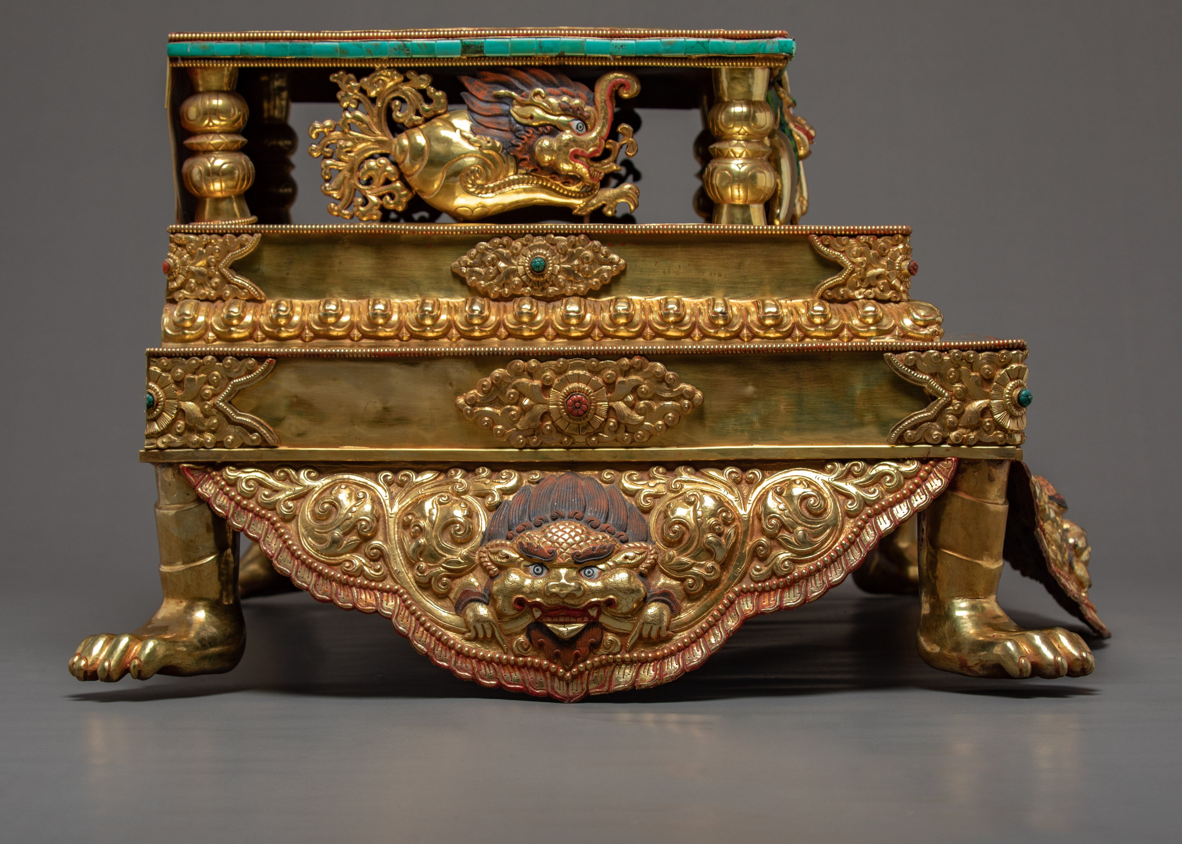 Magnificently Hand Curated Life Size Statue of Dzambhala, The Wealth Deity