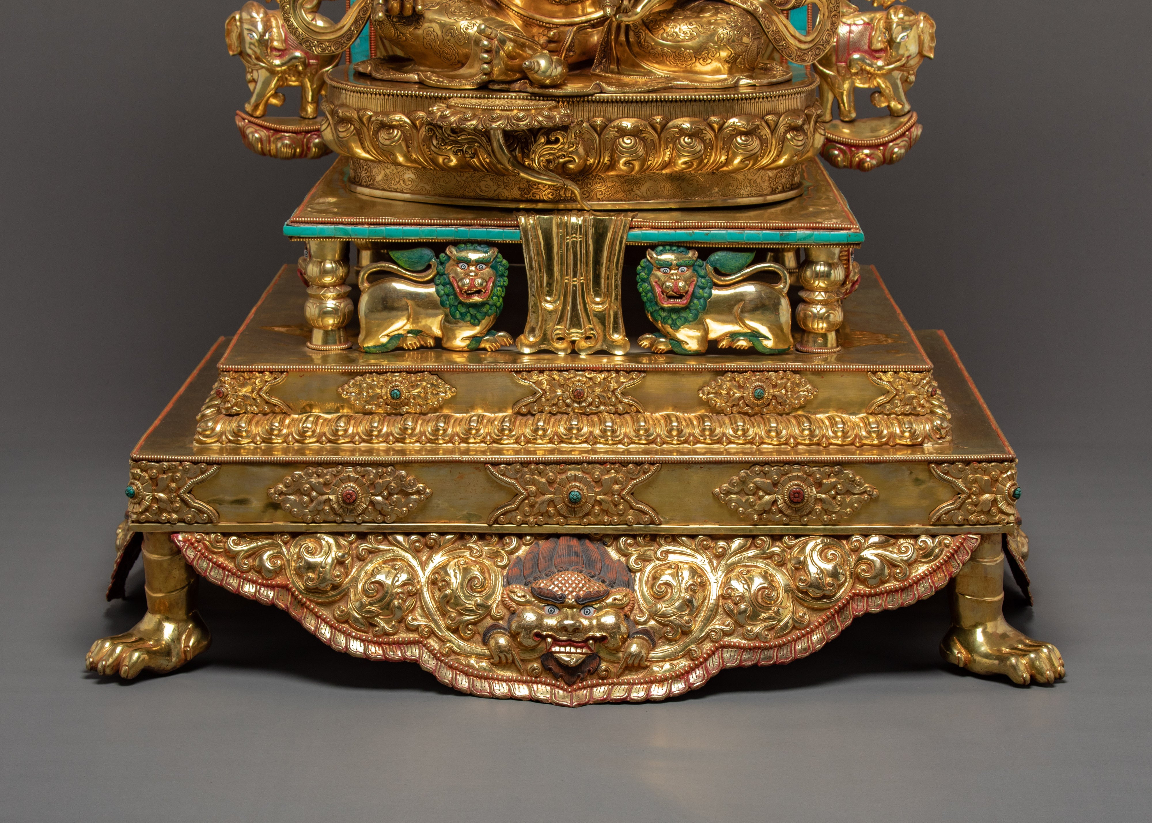 Magnificently Hand Curated Life Size Statue of Dzambhala, The Wealth Deity