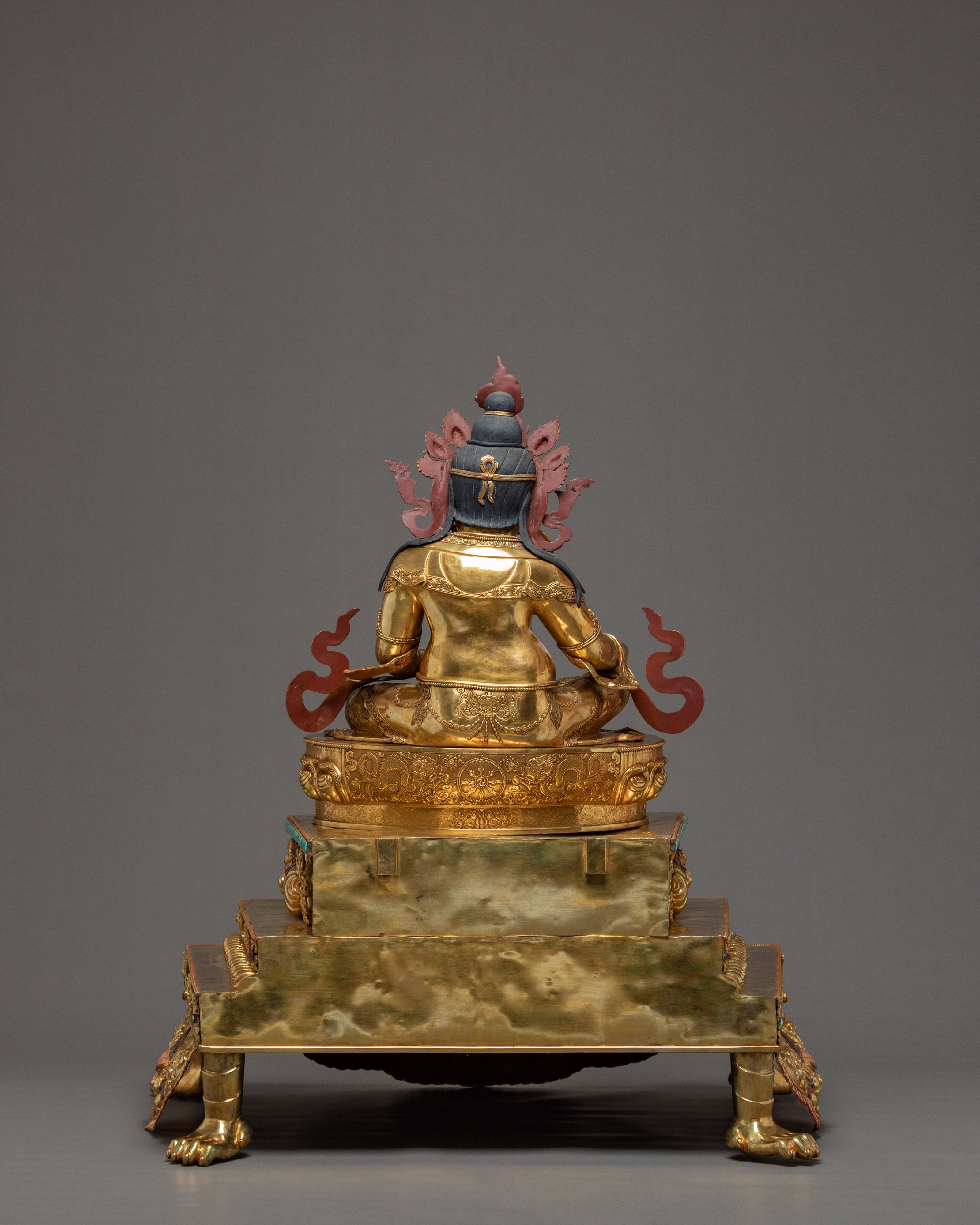 Magnificently Hand Curated Life Size Statue of Dzambhala, The Wealth Deity