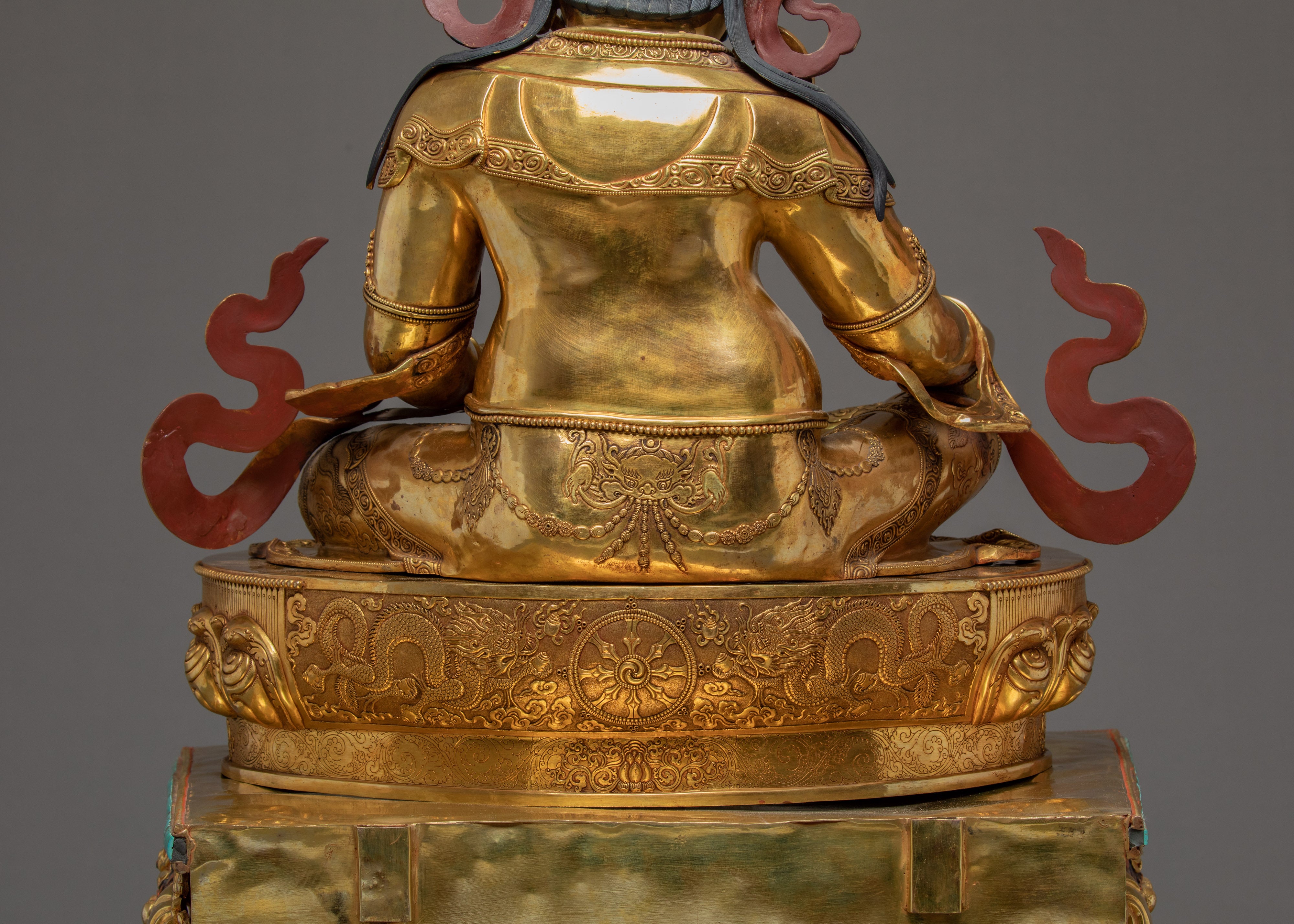 Magnificently Hand Curated Life Size Statue of Dzambhala, The Wealth Deity