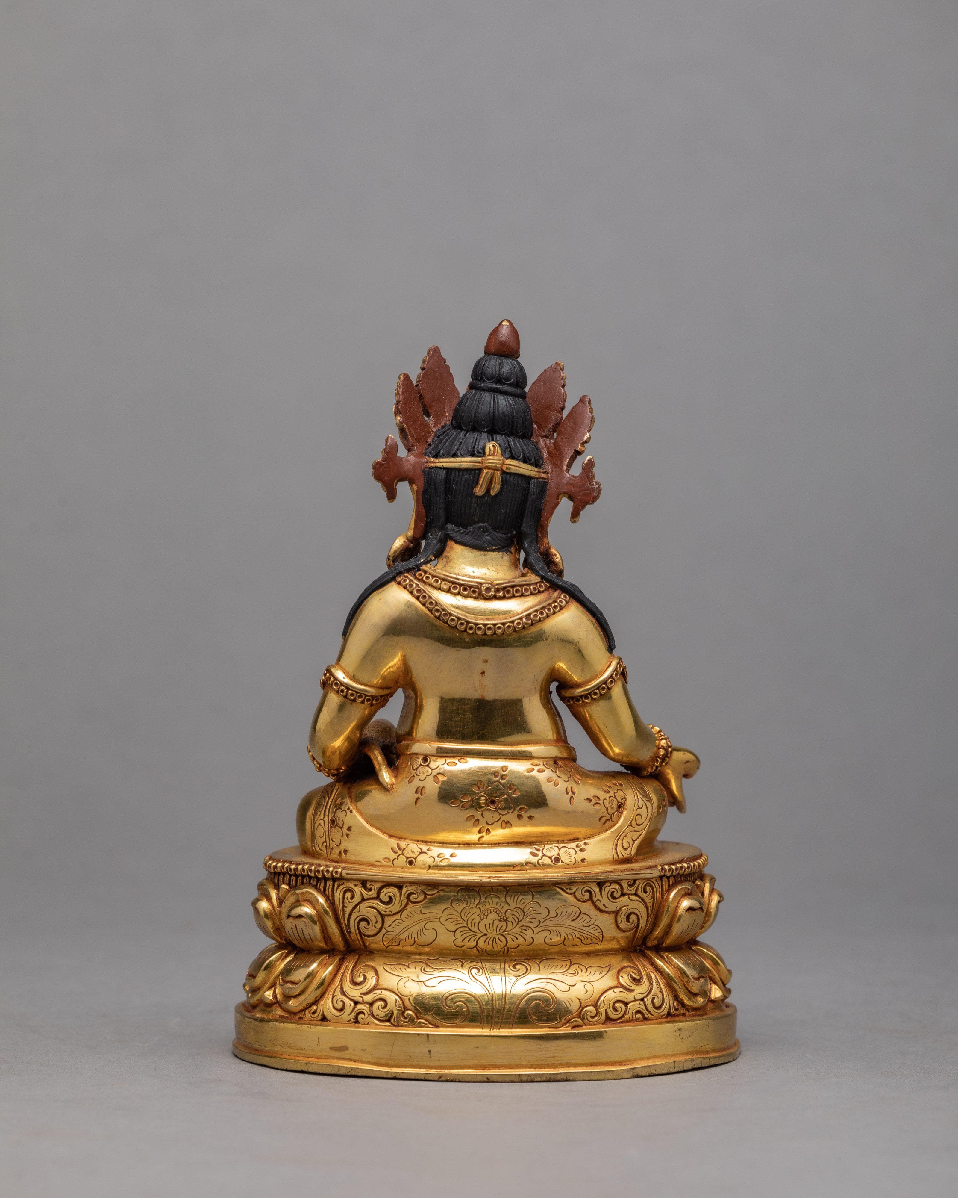 Wealth Jambhala Statue | Hand-Carved Sculpture | Gilded With Gold