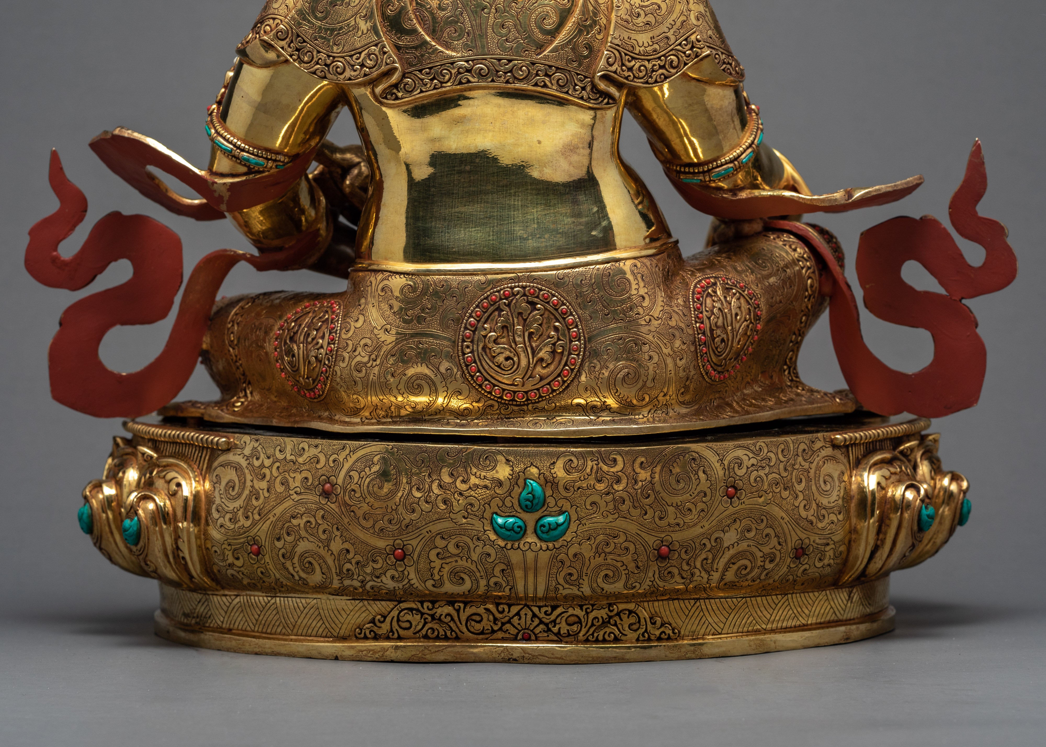 Dzambhala Statue | 24K Gold Glided Wealth Deity | Hand made Buddhist Statue