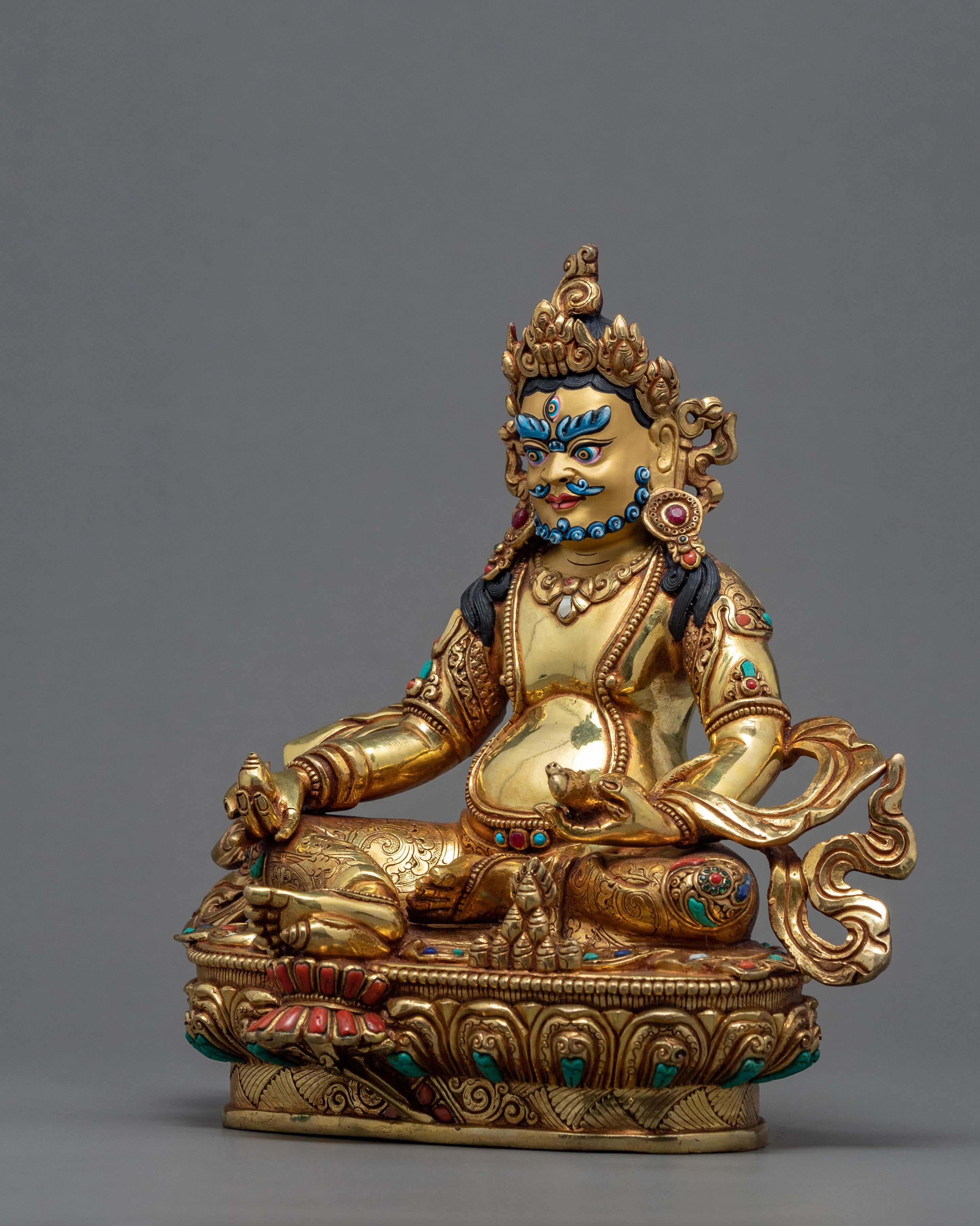 Wealth Deity Dzambhala | 24K Gold Statue | Kubera