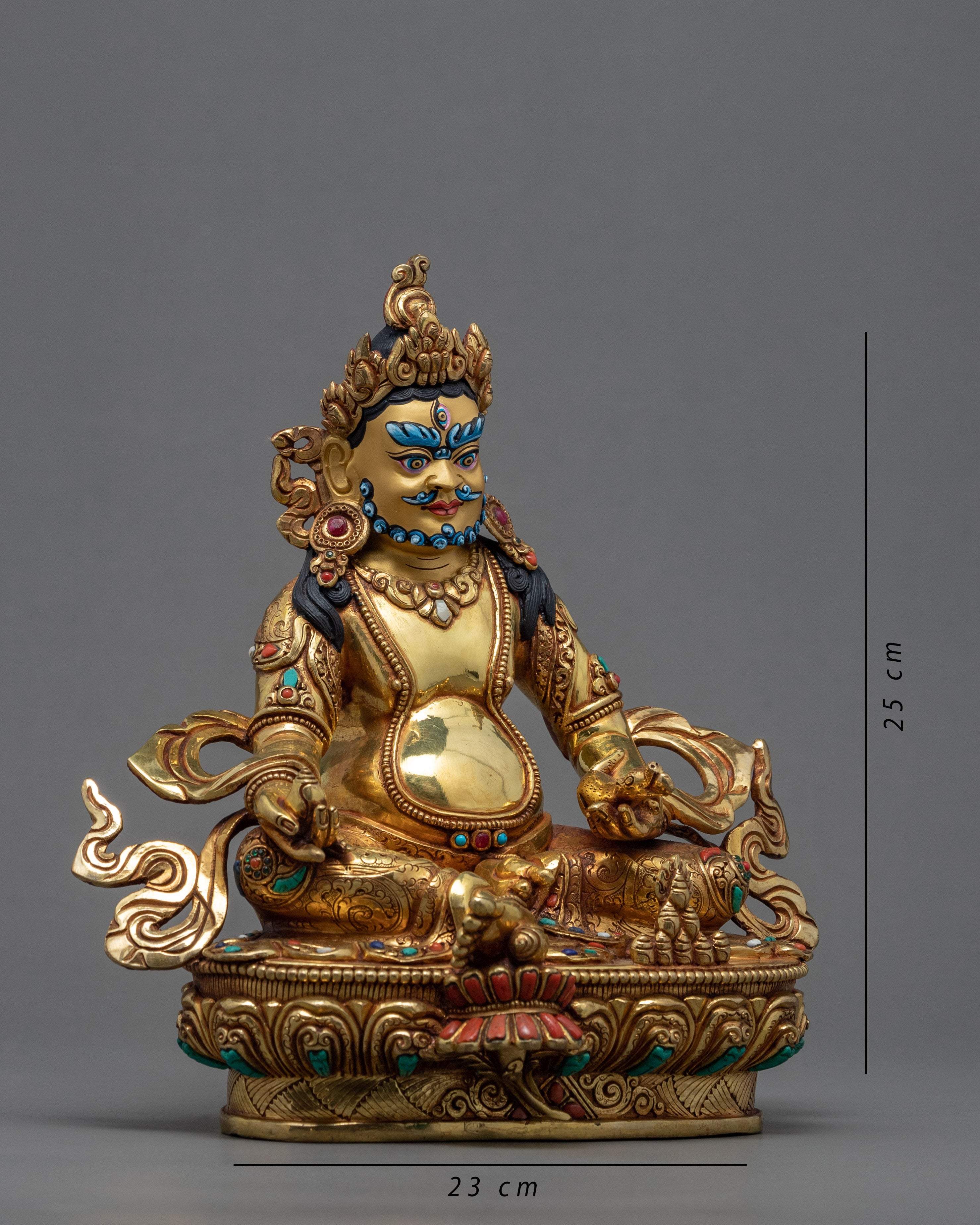 Wealth Deity Dzambhala | 24K Gold Statue | Kubera