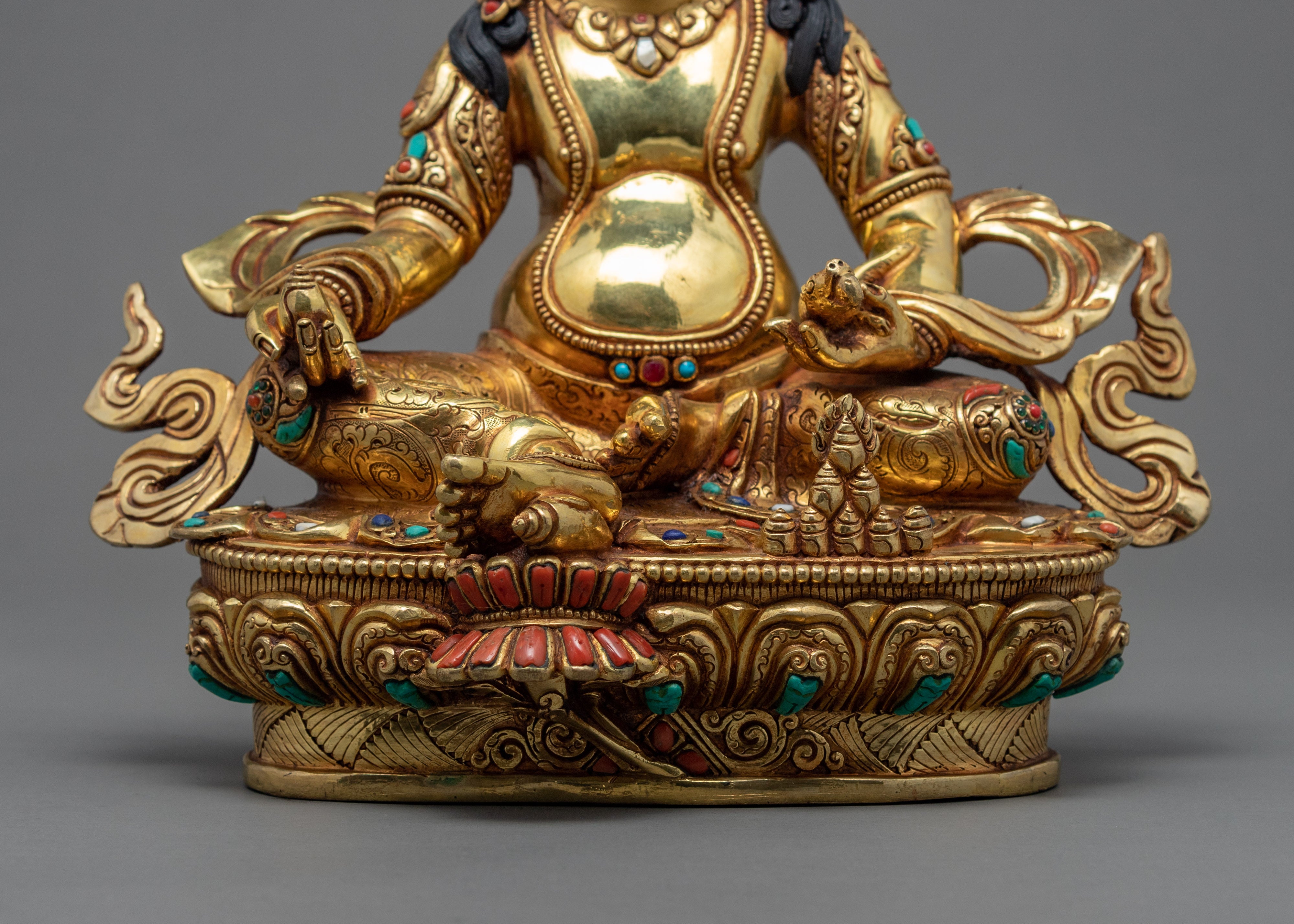 Wealth Deity Dzambhala | 24K Gold Statue | Kubera