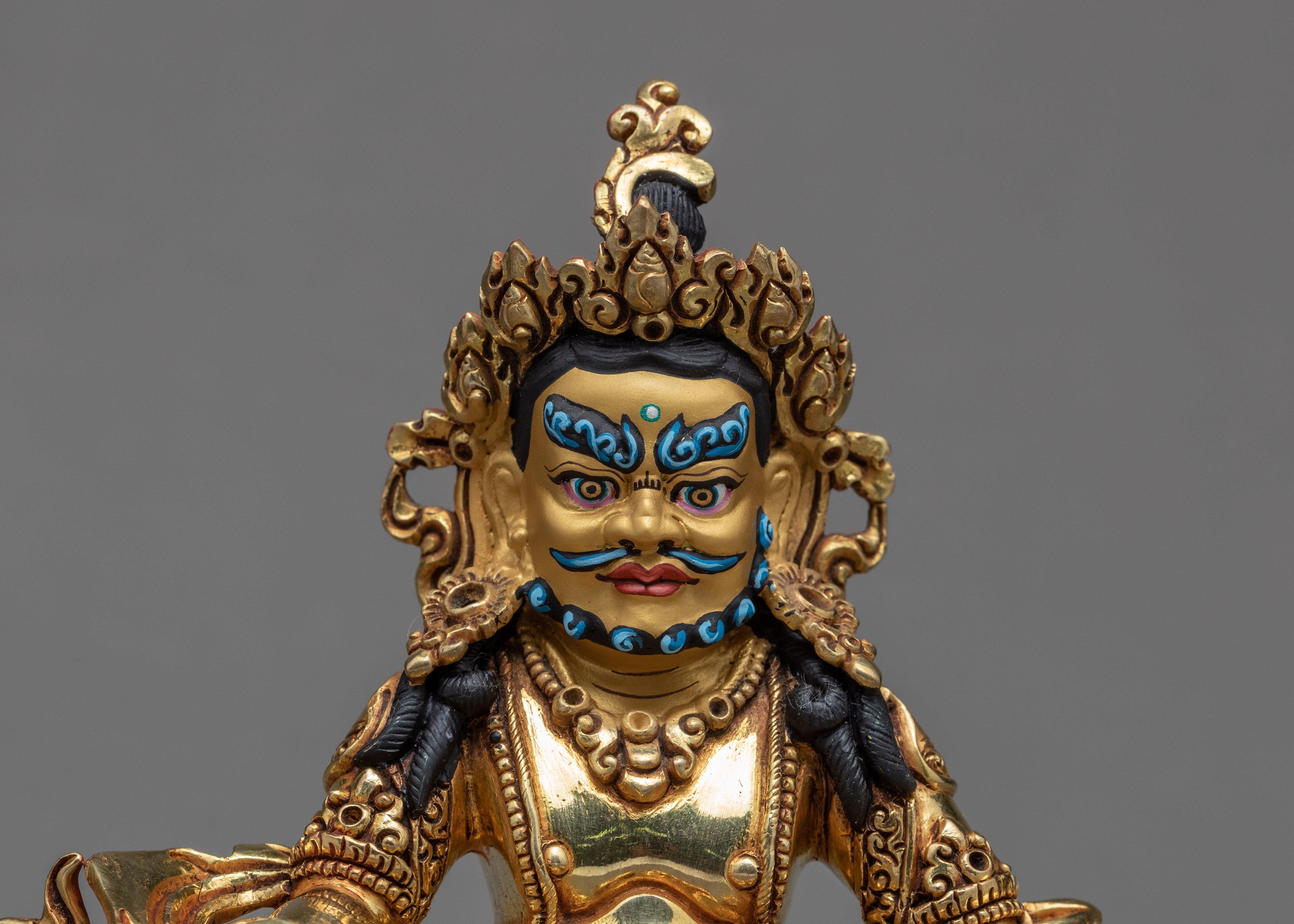 Dzambhala Statue | Deity of Wealth | 24k Gold Gilded Sculpture