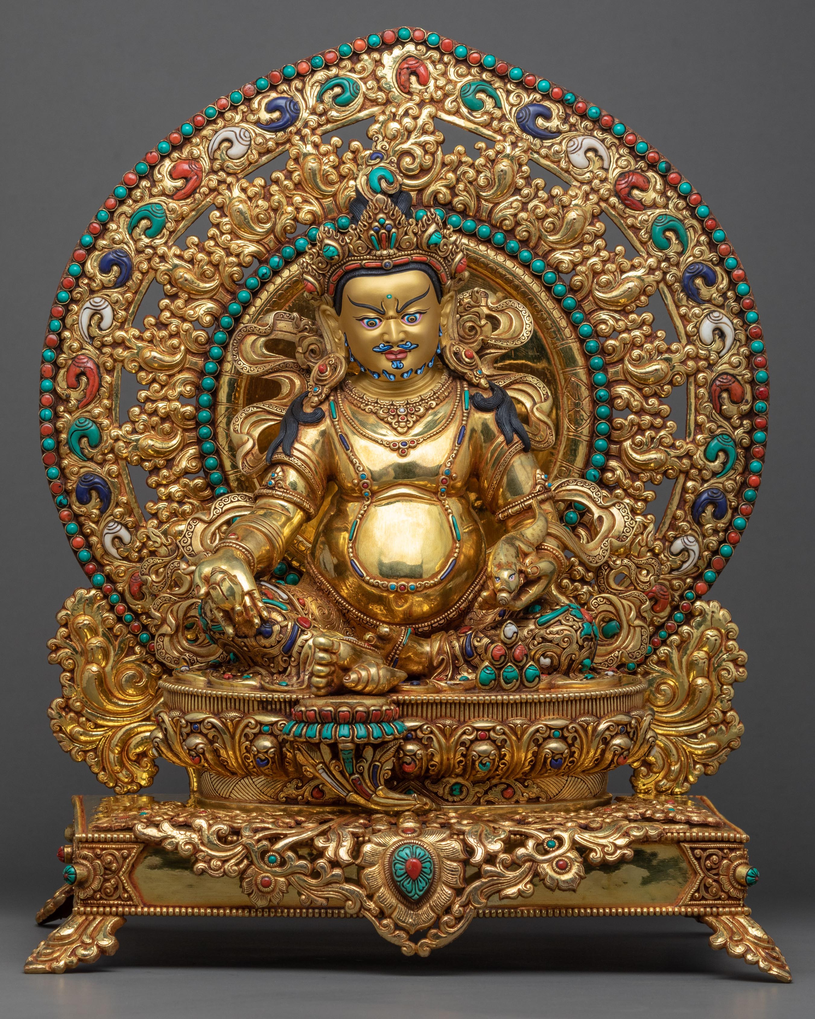 Dzambhala on Throne Sculpture