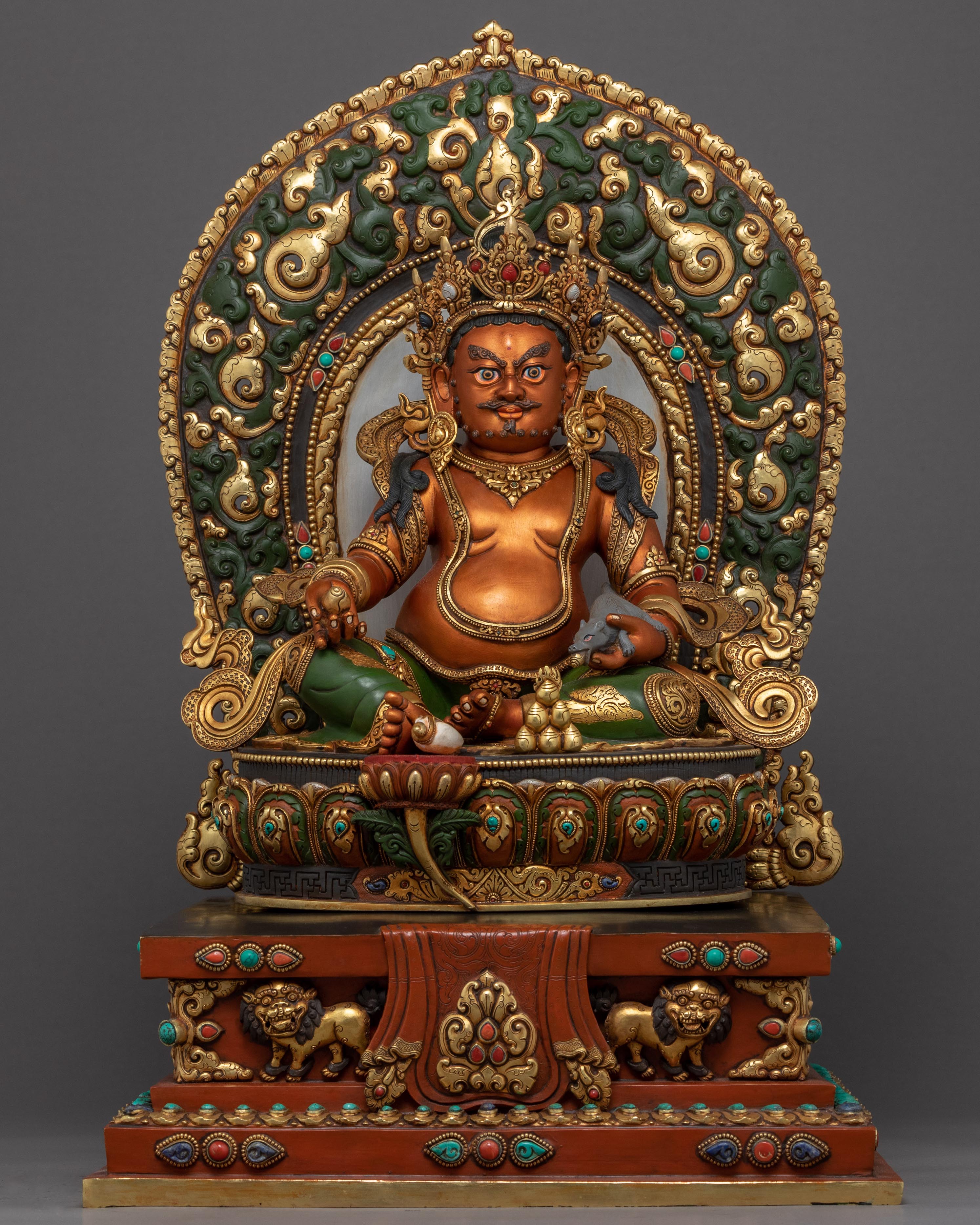 Dzambhala on Throne Statue