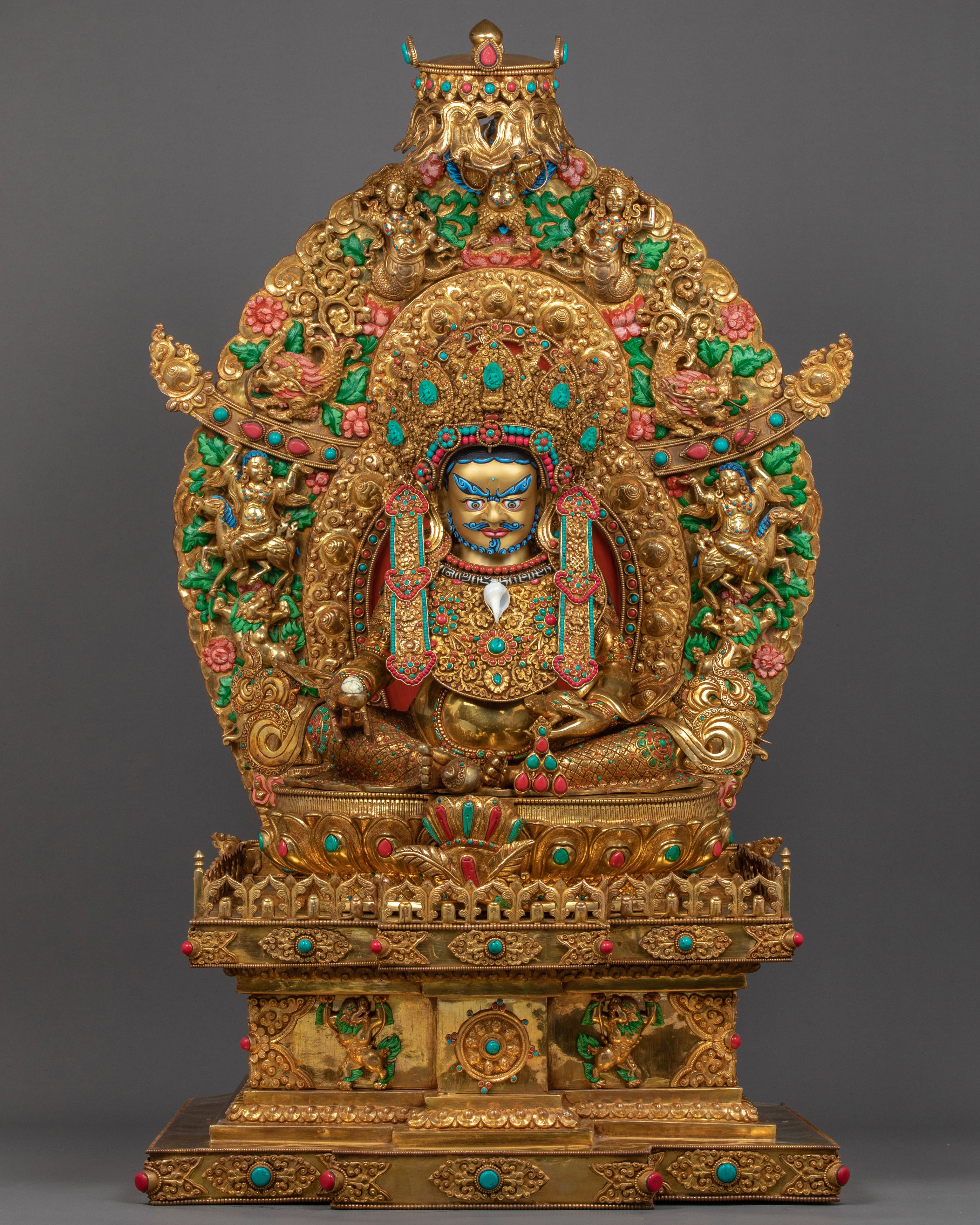 Large Dzambhala Statue on Throne