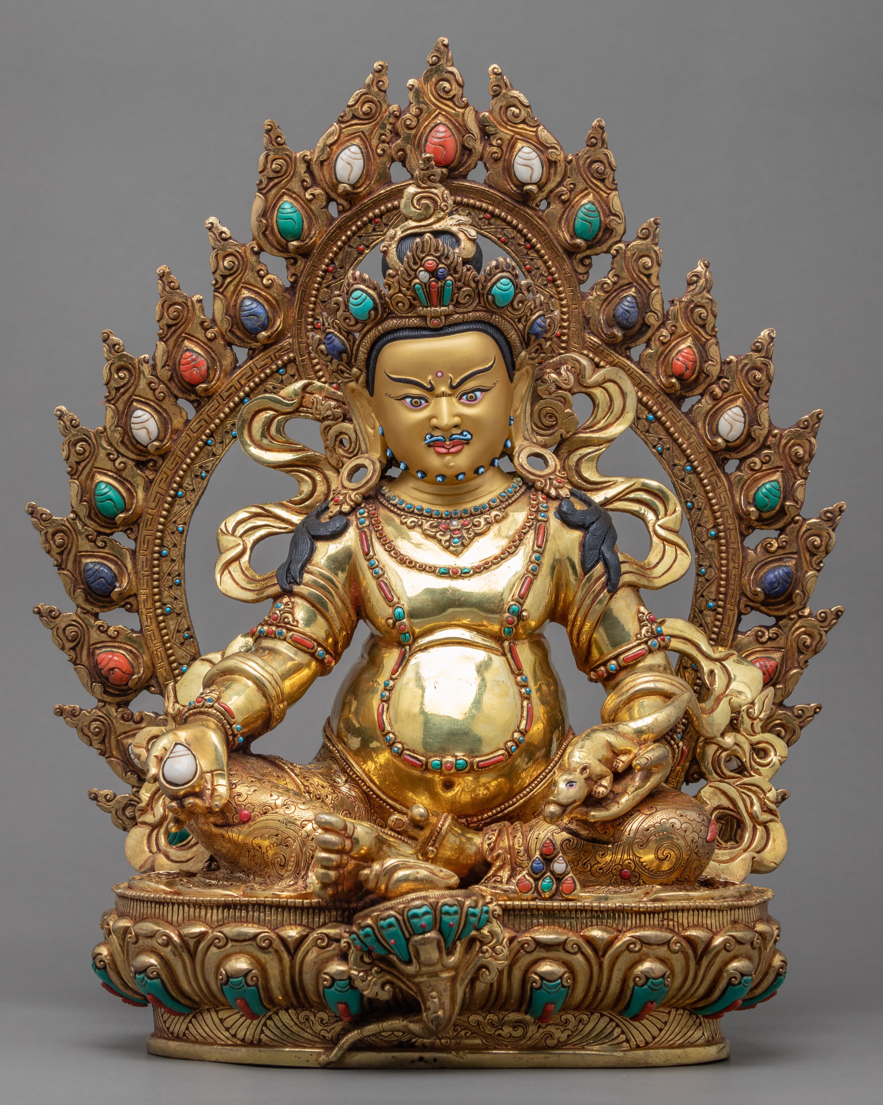 Yellow Jambhala Statue | Traditionally Hand Crafted Buddhist Art