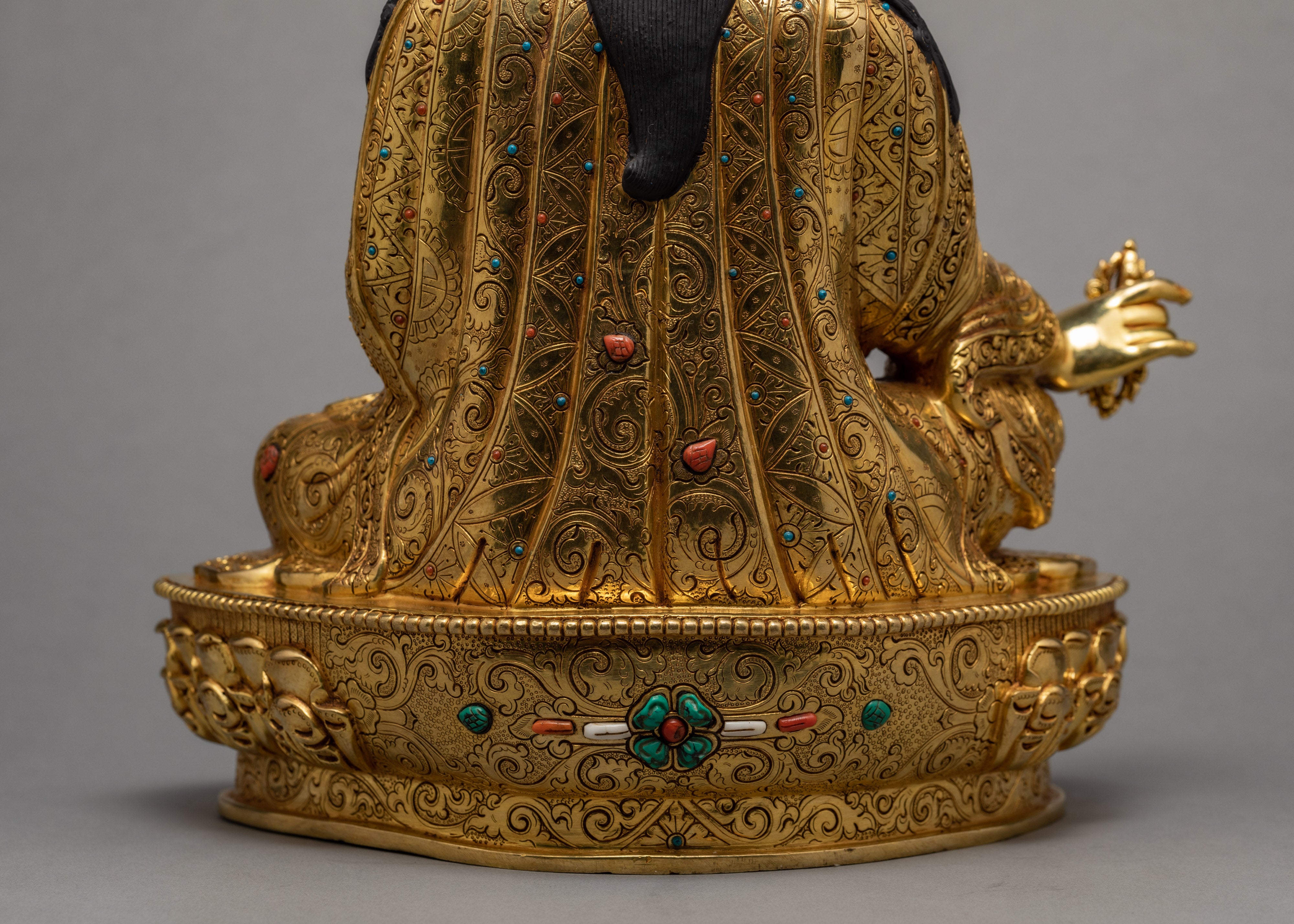 Padmasambhava Buddha Statue | Guru Rinpoche Sculpture Glided With 24K Gold | Lotus Born Master