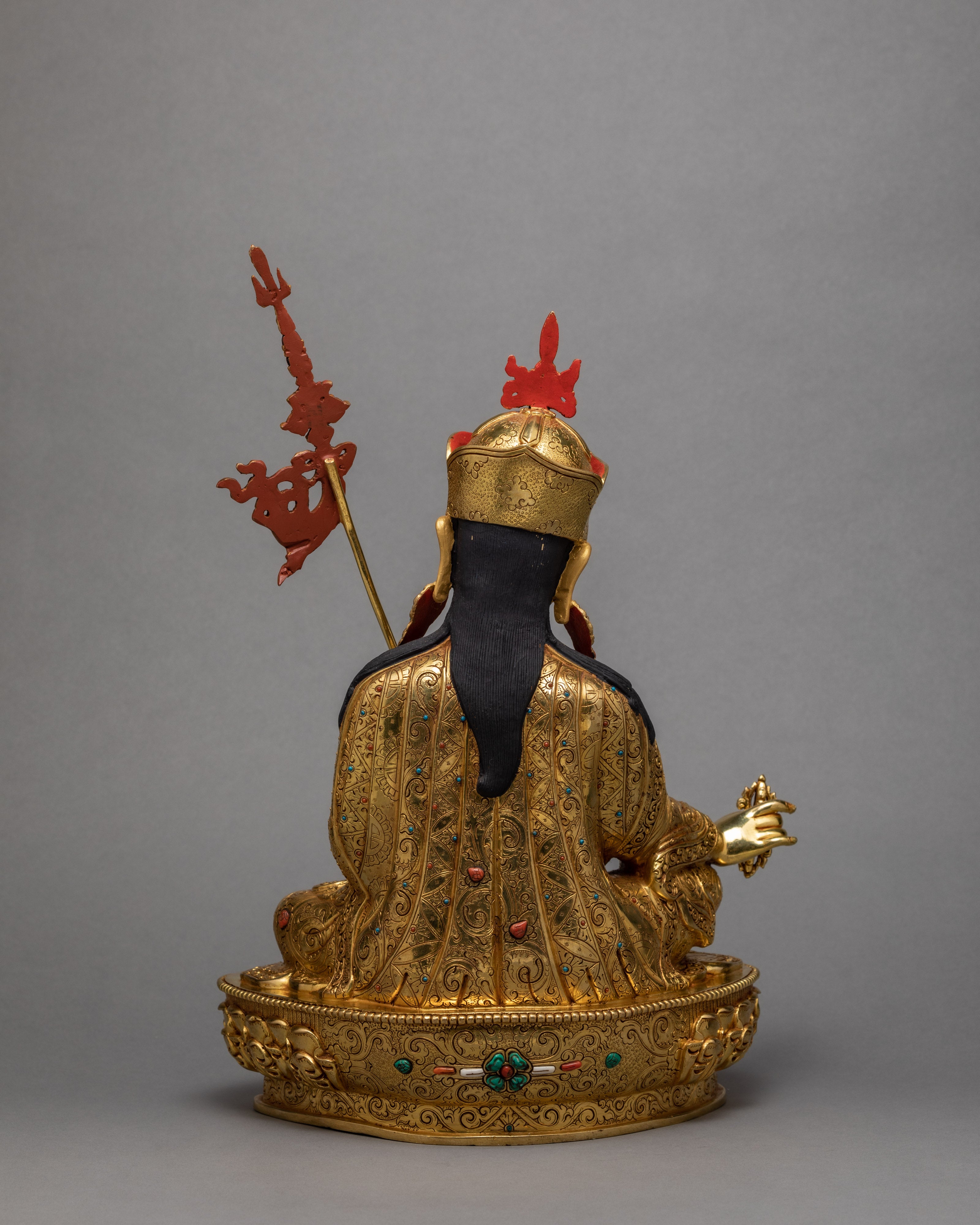 Padmasambhava Buddha Statue | Guru Rinpoche Sculpture Glided With 24K Gold | Lotus Born Master