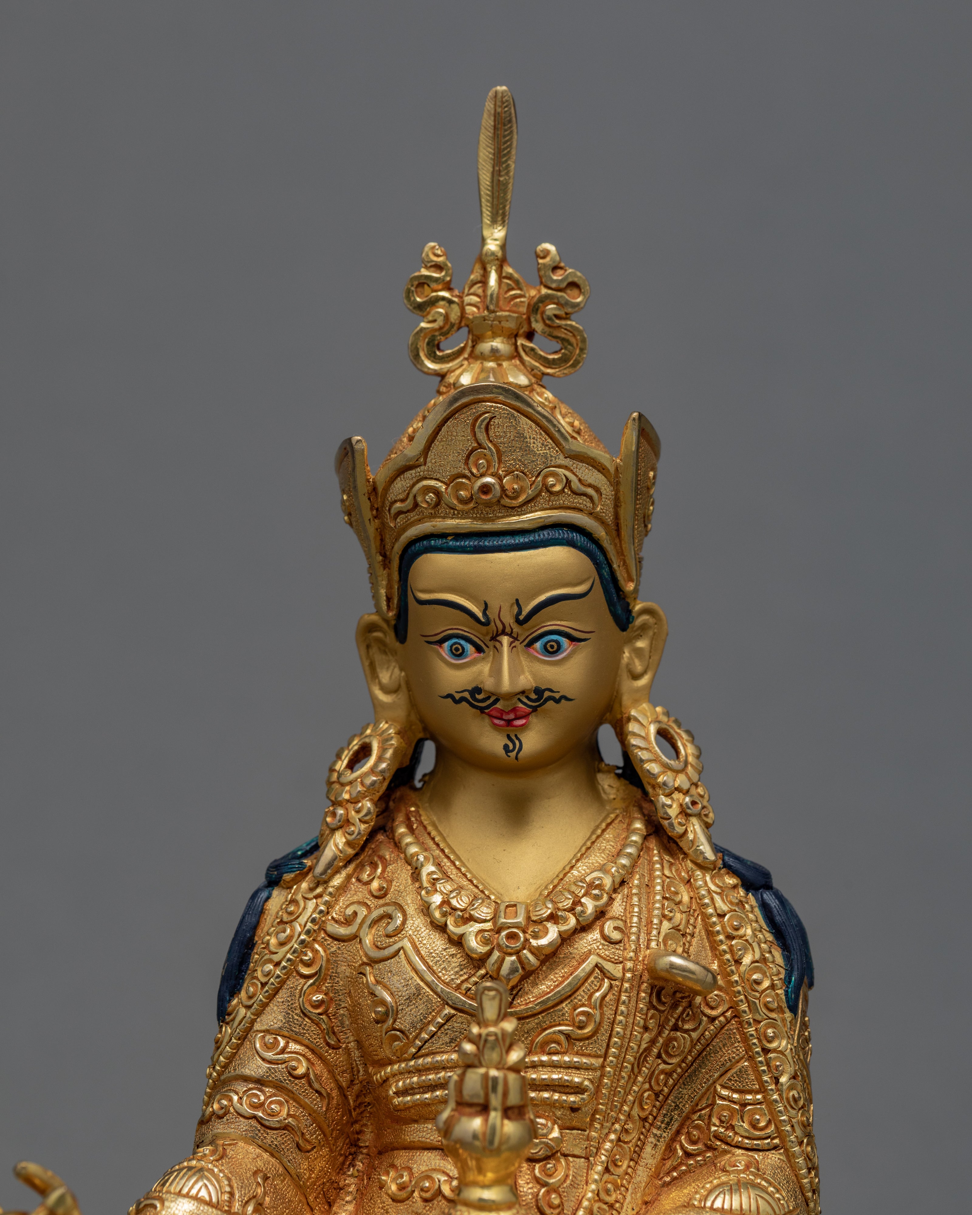 Guru Rinpoche Statue | Himalayan 24k Gold Glided Sculpture