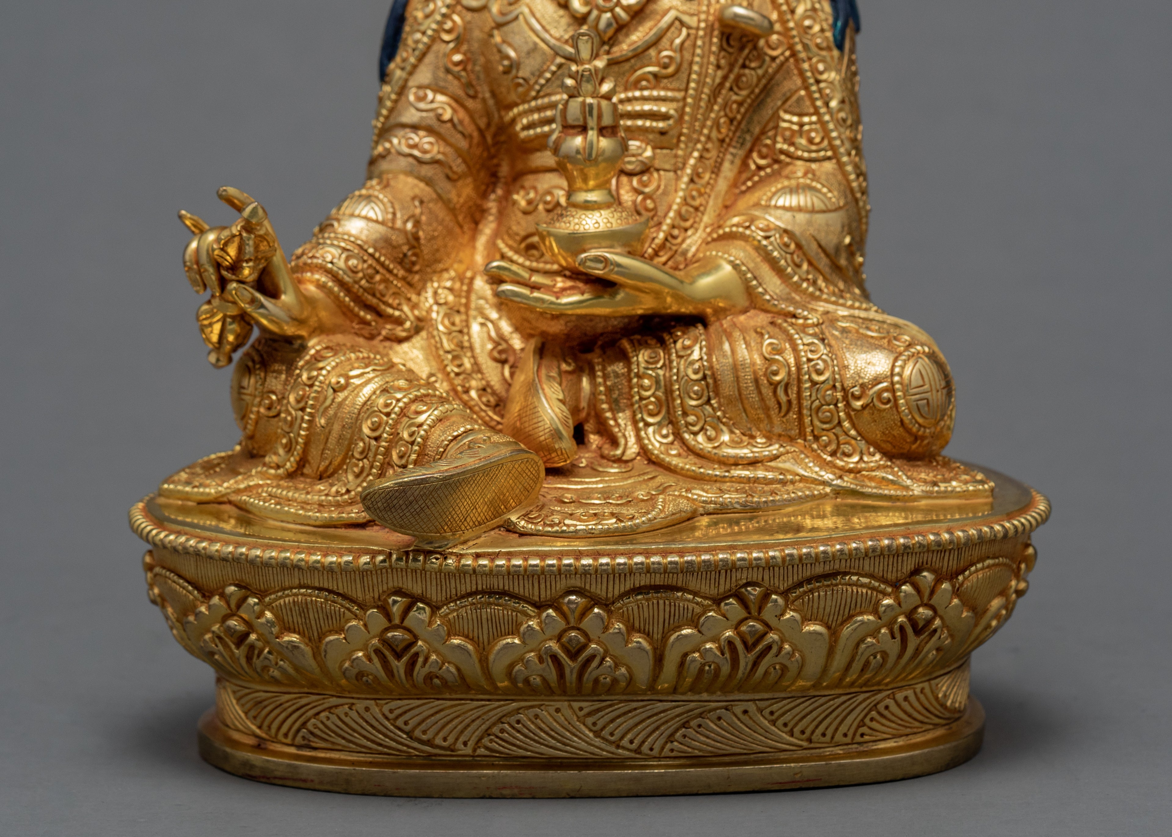 Guru Rinpoche Statue | Himalayan 24k Gold Glided Sculpture