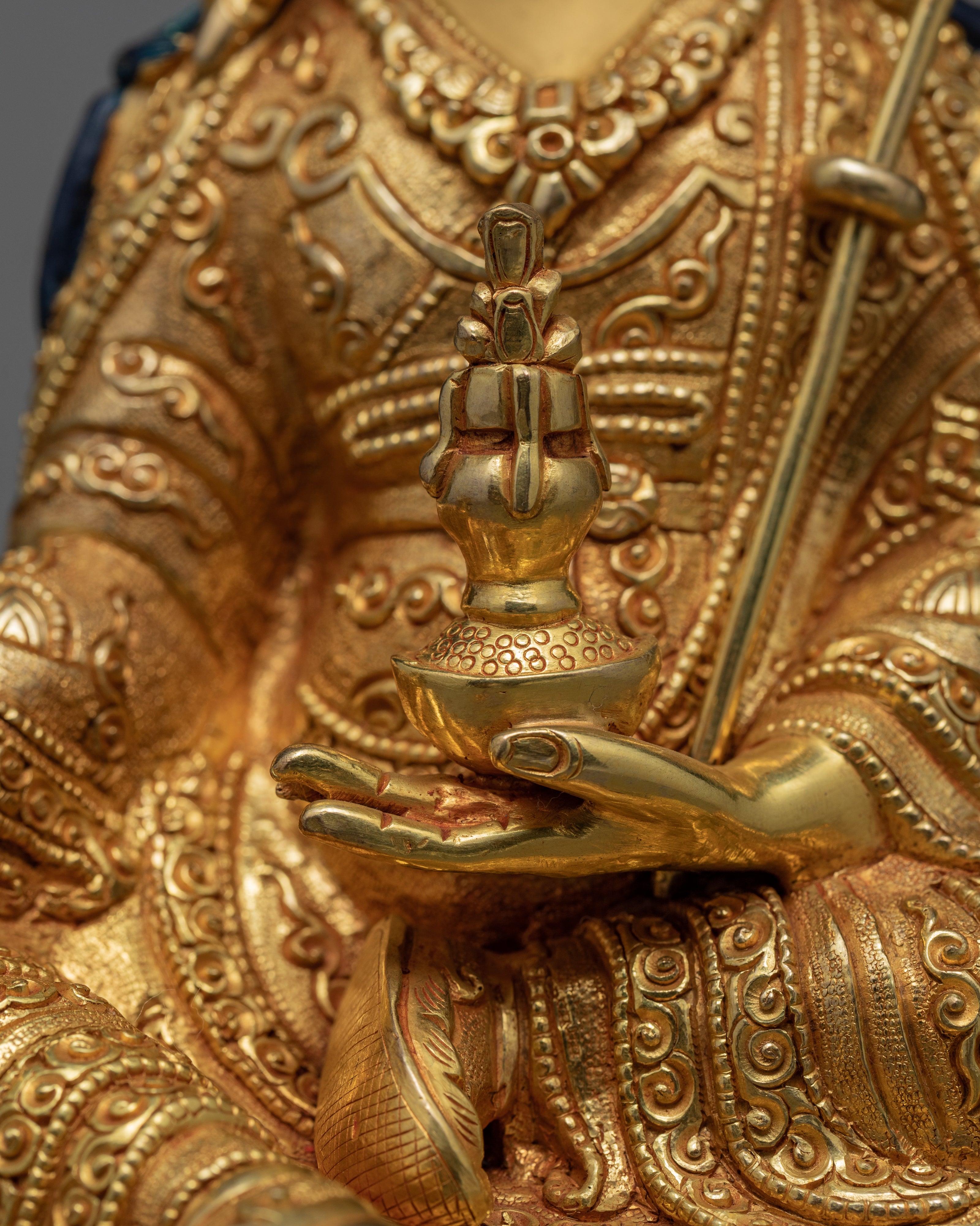 Guru Rinpoche Statue | Himalayan 24k Gold Glided Sculpture