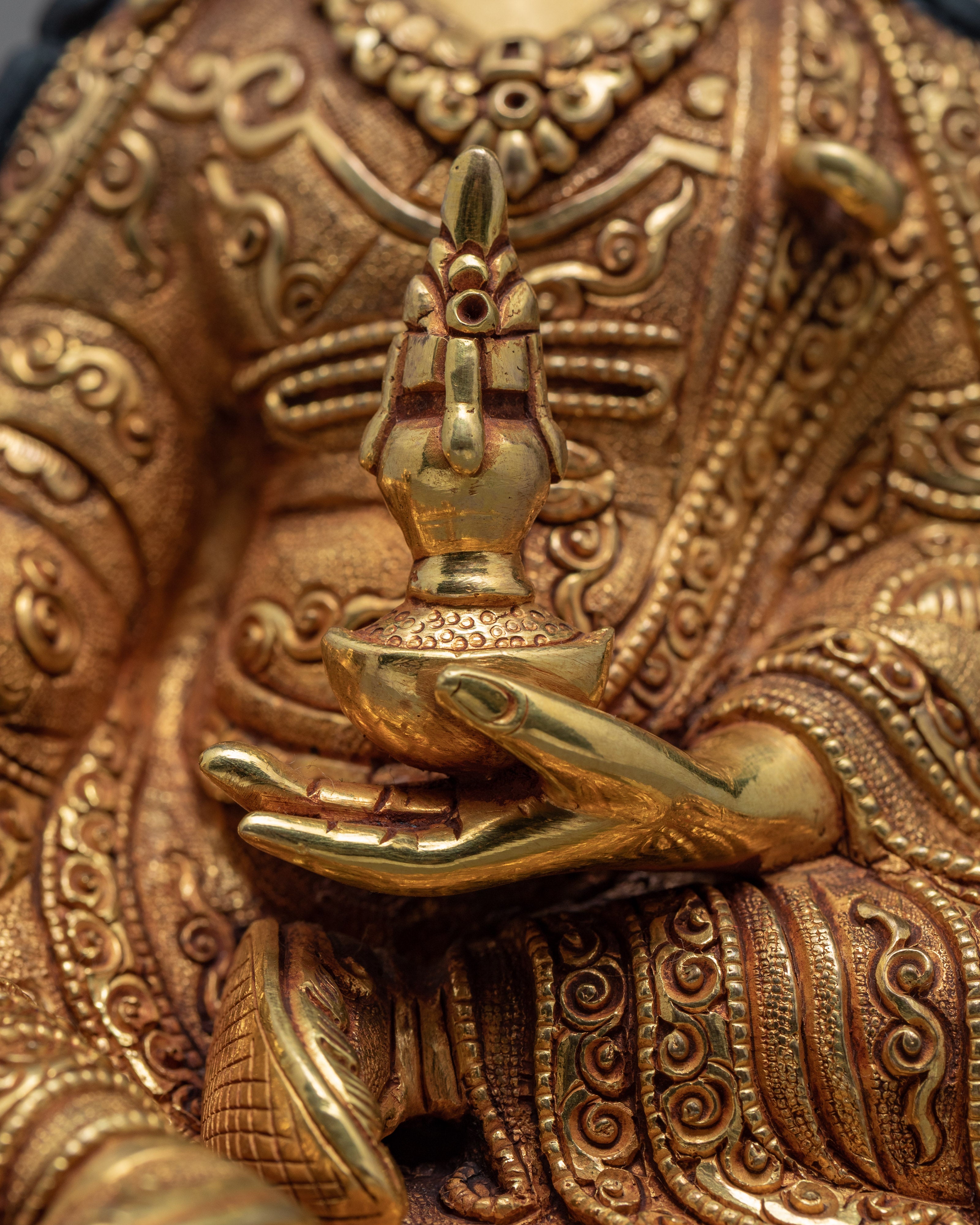 Guru Rinpoche Padmasambhava Statue | Hand-carved Buddhist Deity Artwork