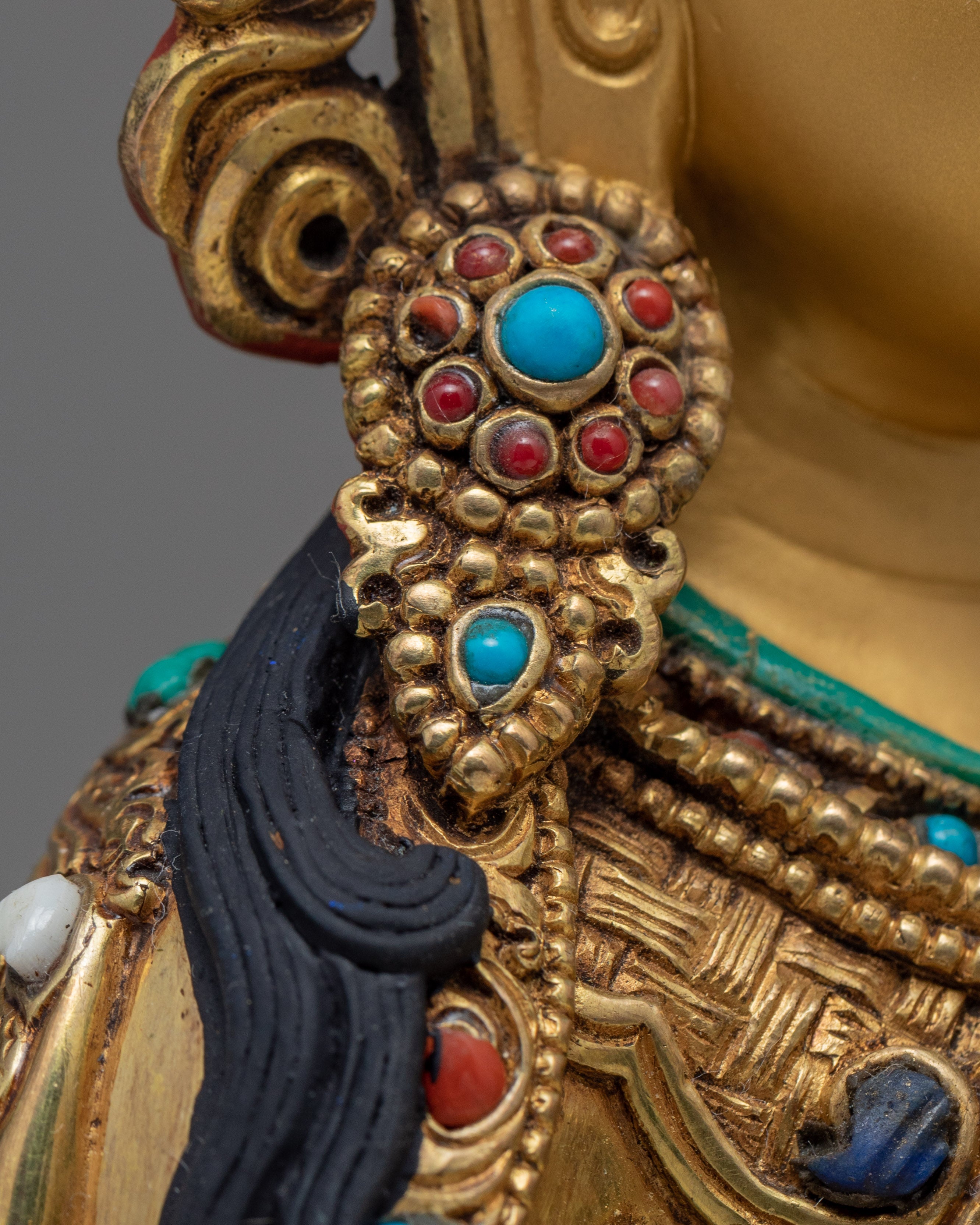 Guru Rinpoche Art | The Lotus Born Master Statue | Gilded In 24K Gold