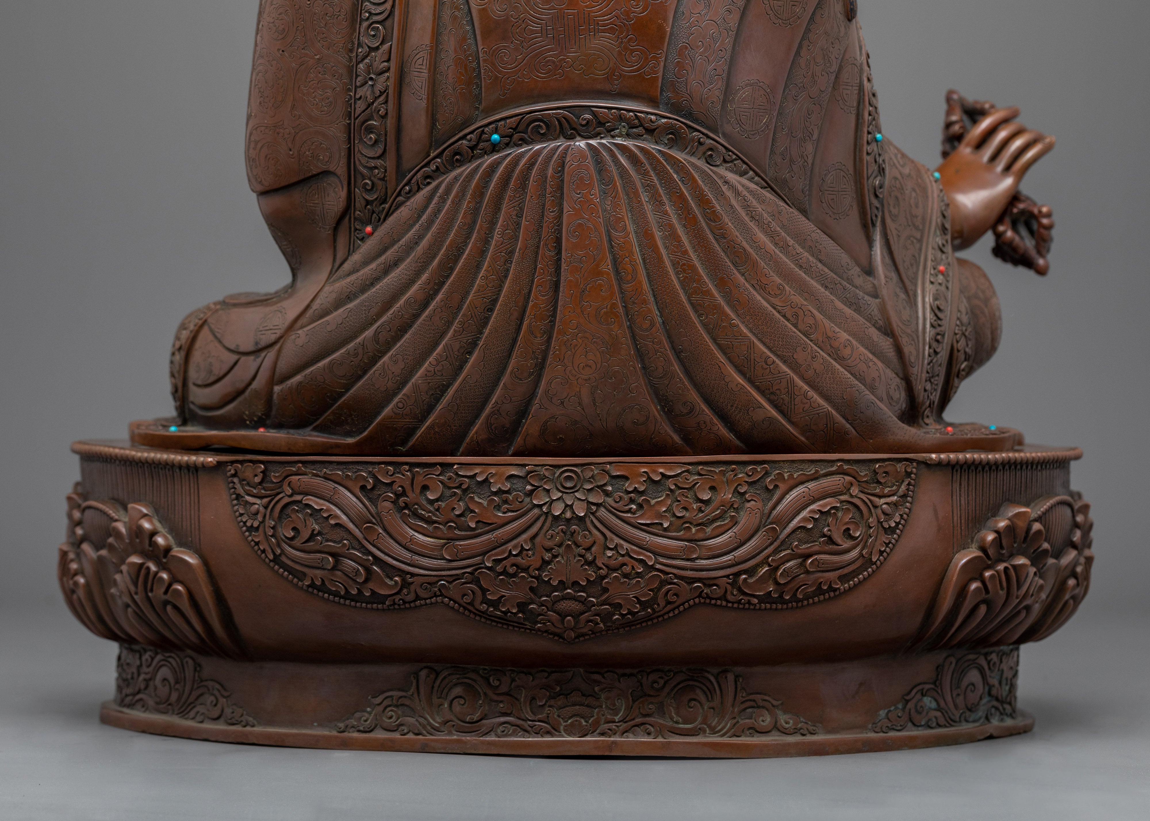 Oxidized Statue Of The Lotus Born Guru Rinpoche | Traditional Himalayan Art For Meditation - Termatree
