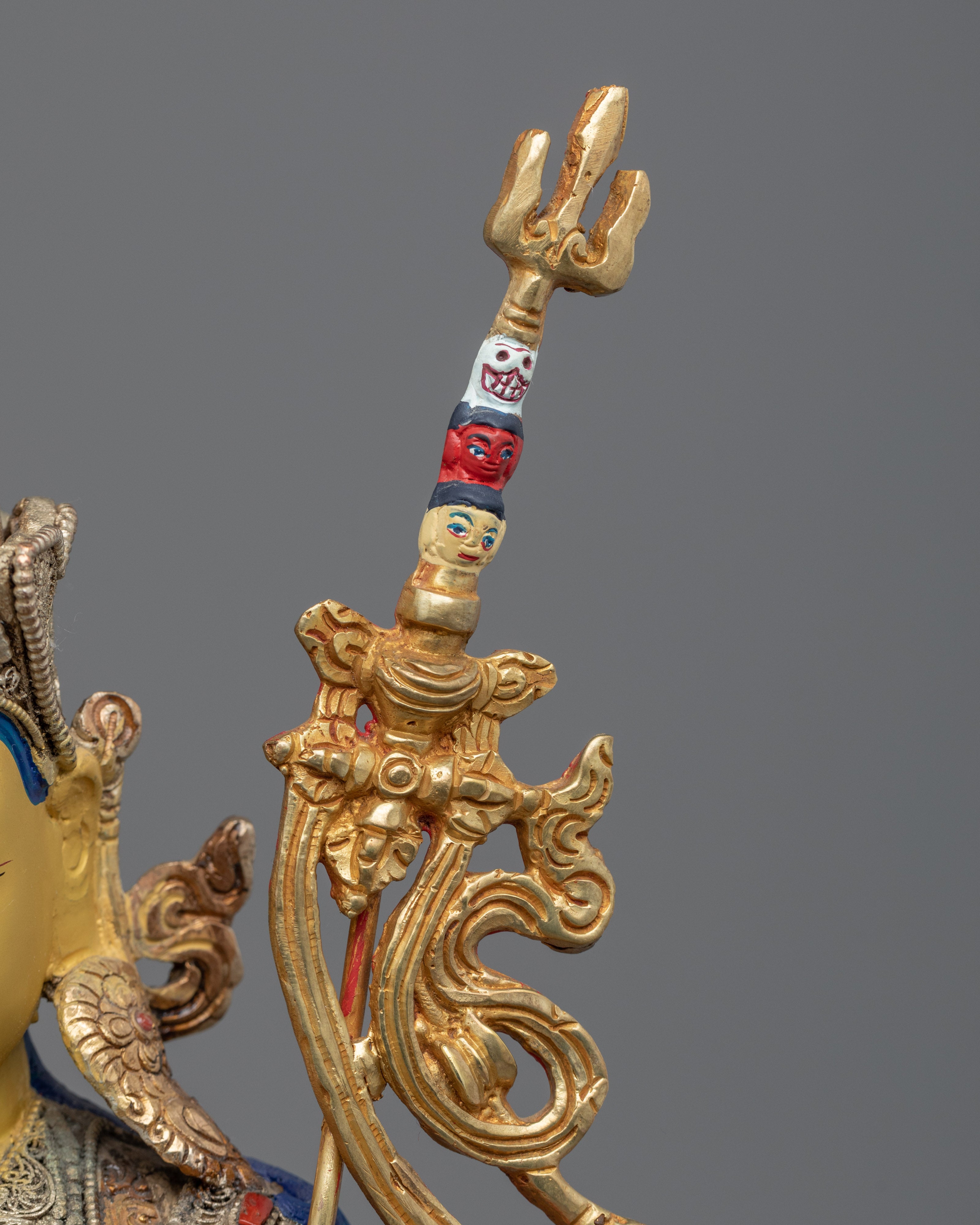 Gold Gilded Statue For Padmasambhava Tantra | Traditionally Hand-sculpted Sculpture