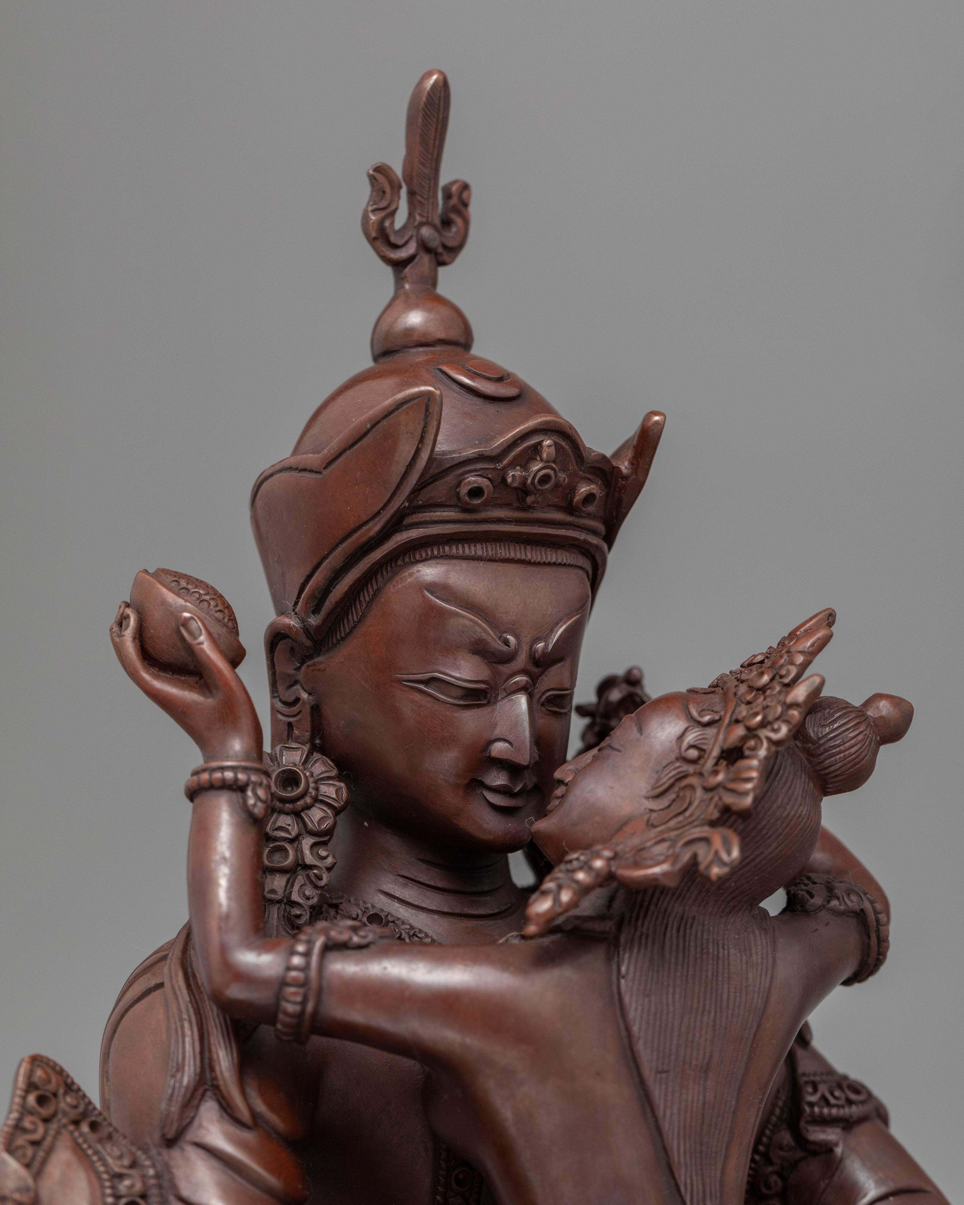 Guru Rinpoche with Consort Statue | Traditional Art-work of Buddhist Deity - Termatree
