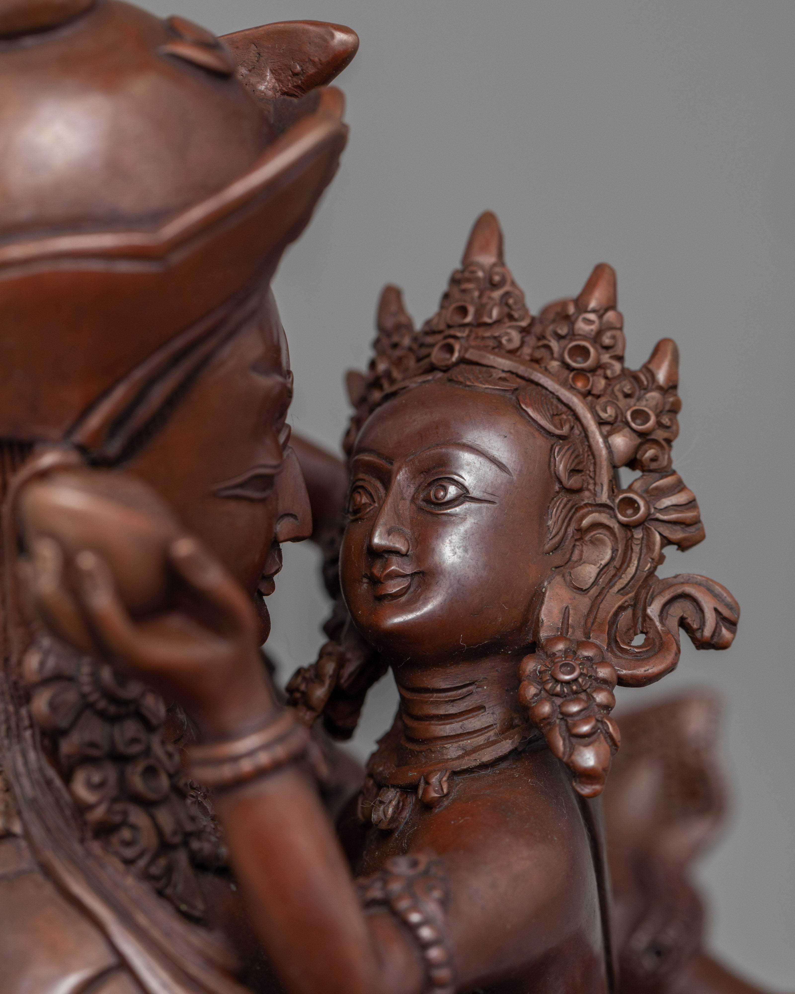 Guru Rinpoche with Consort Statue | Traditional Art-work of Buddhist Deity - Termatree