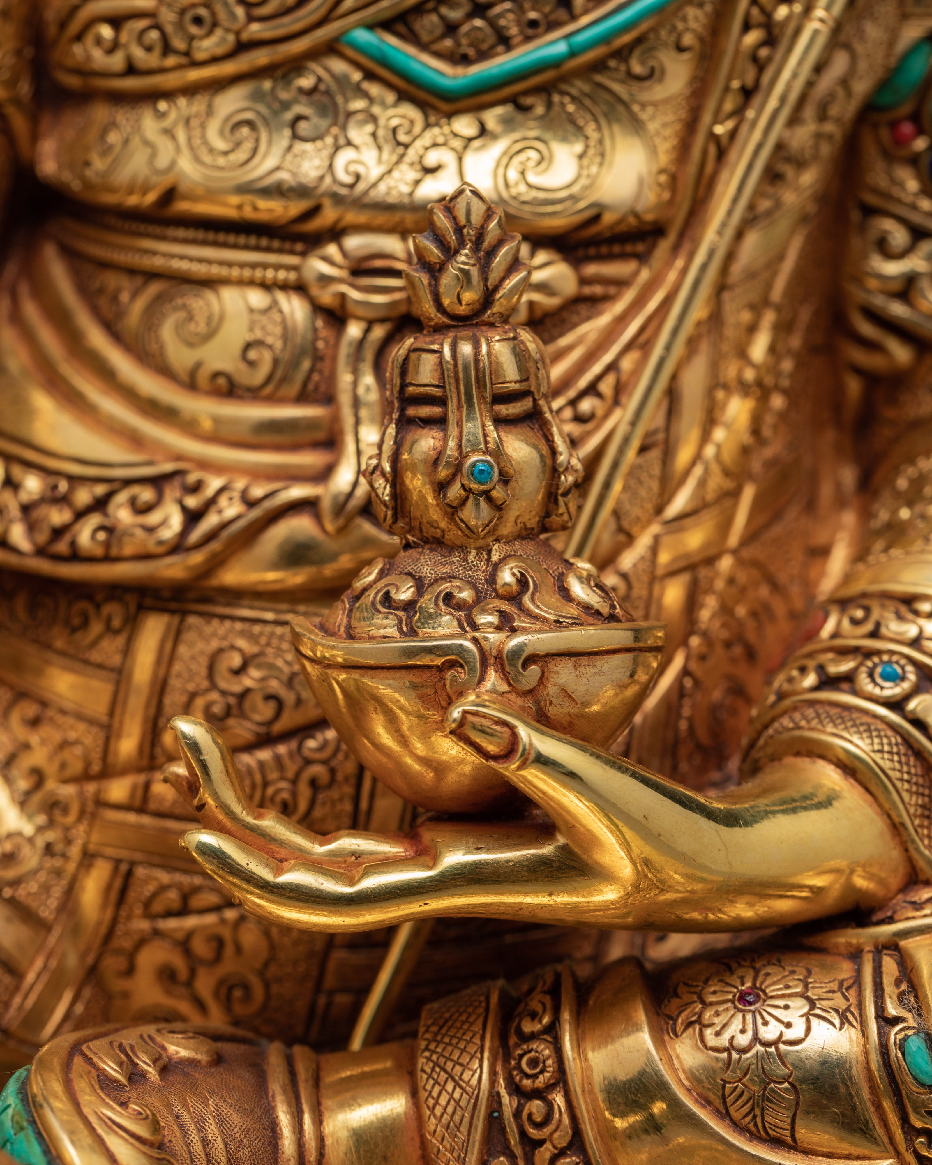 Guru Padmasambhava Statue | Beautifully Hand Carved Guru Rinpoche Statue | Buddhist Artwork