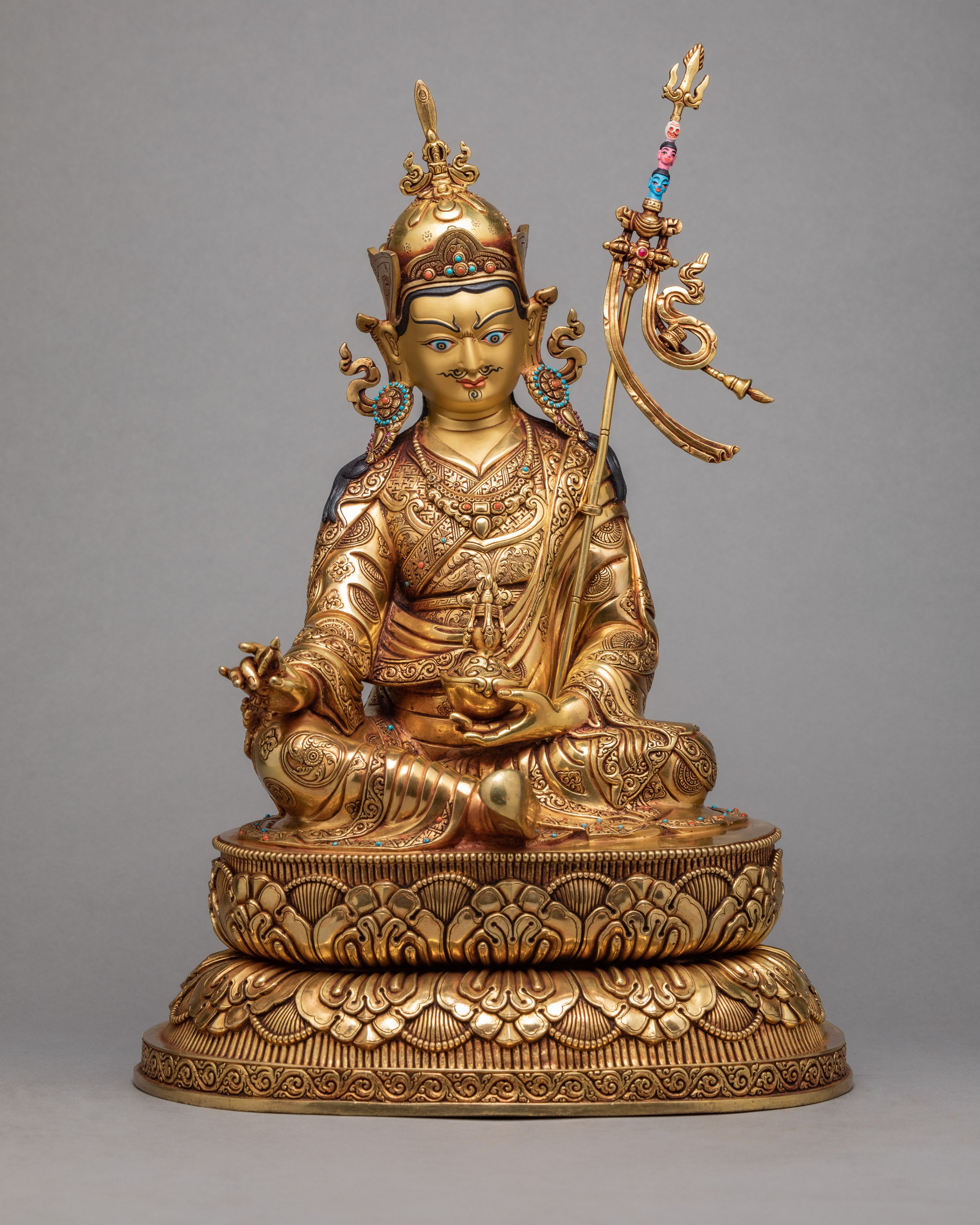Guru Rinpoche Statue | Plated With Pure 24k Gold | Padmasambhava Statue