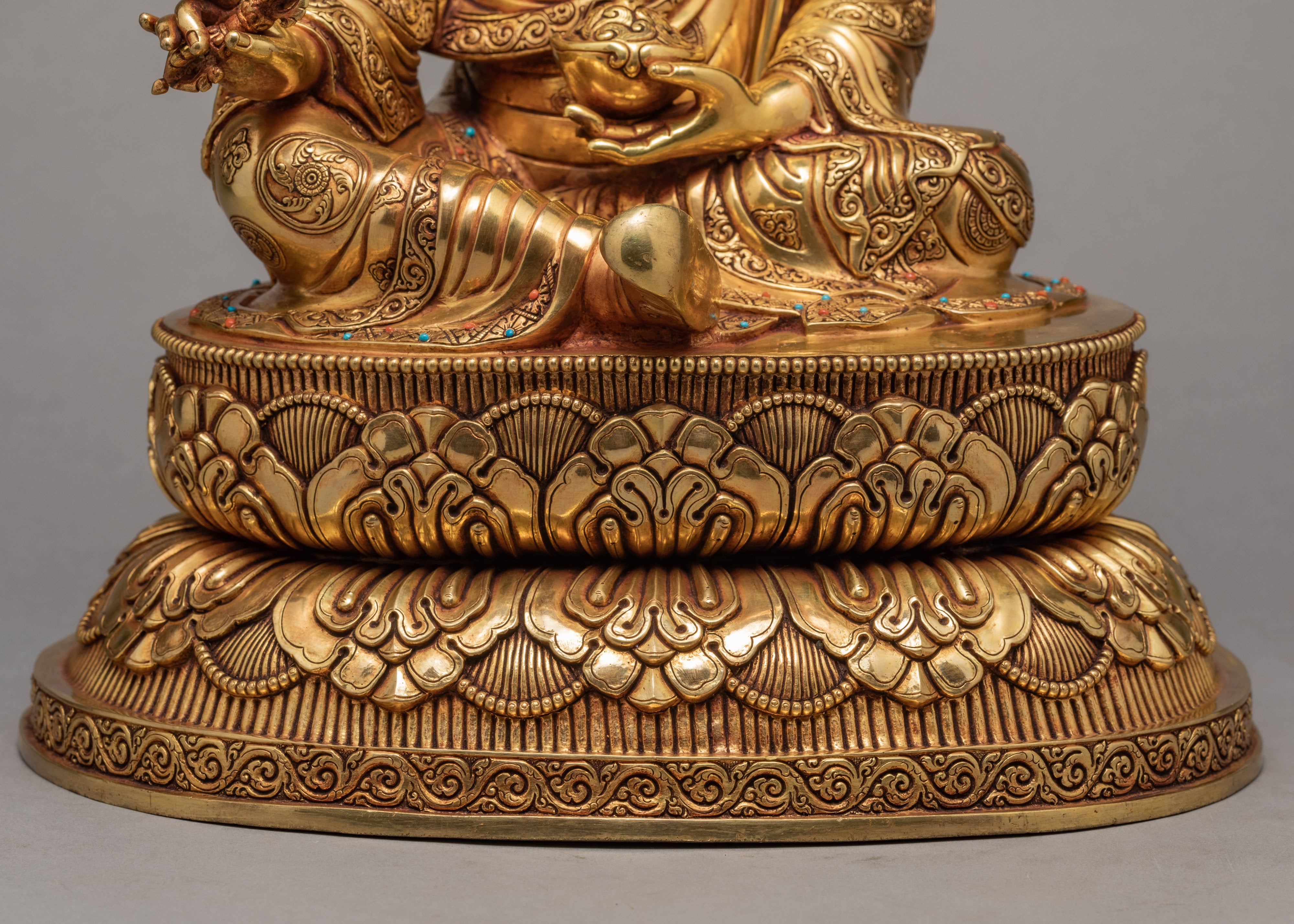 Guru Rinpoche Statue | Plated With Pure 24k Gold | Padmasambhava Statue