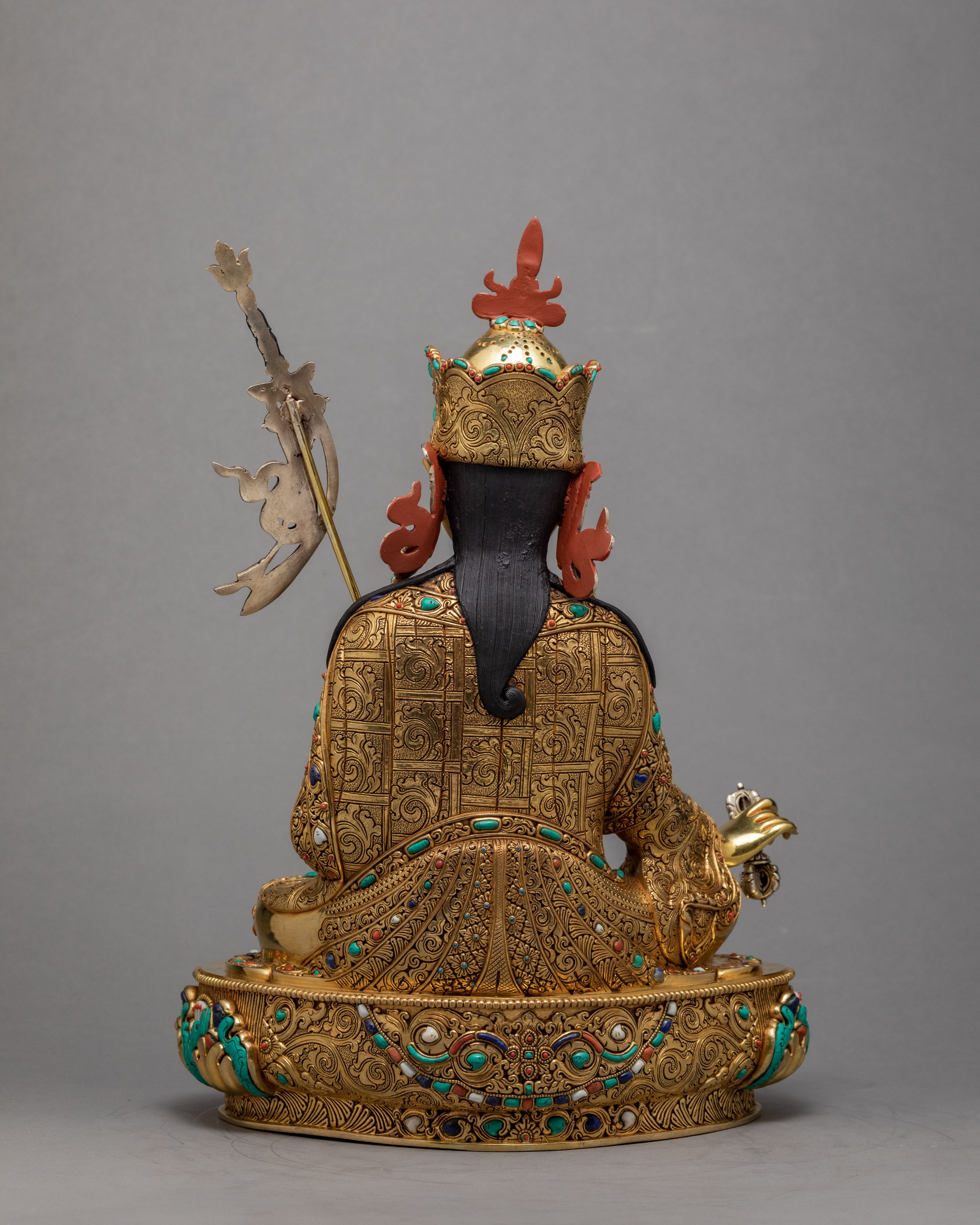 Tibetan Guru Rinpoche | Gold Gilded Padmasambhava Statue