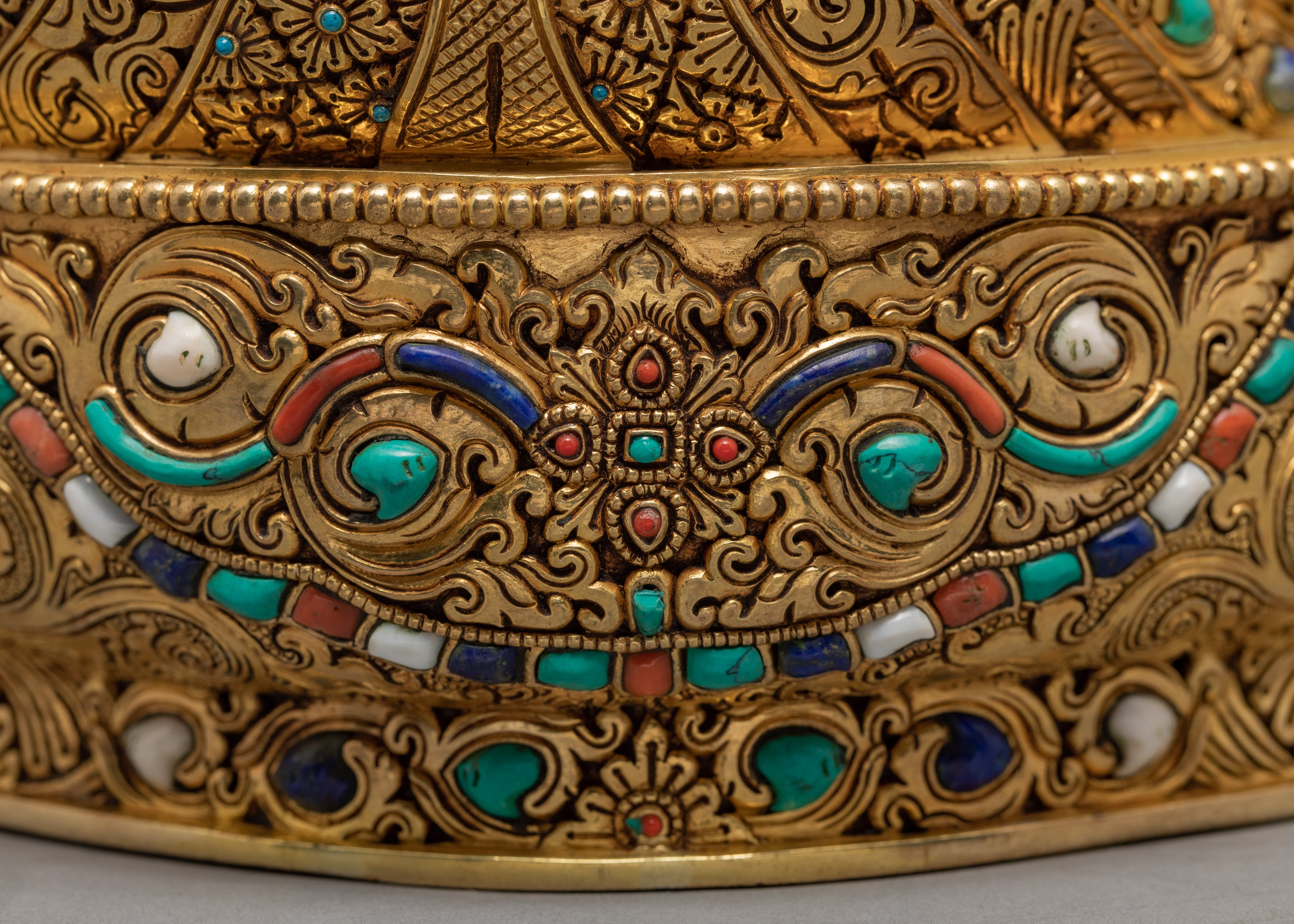 Tibetan Guru Rinpoche | Gold Gilded Padmasambhava Statue