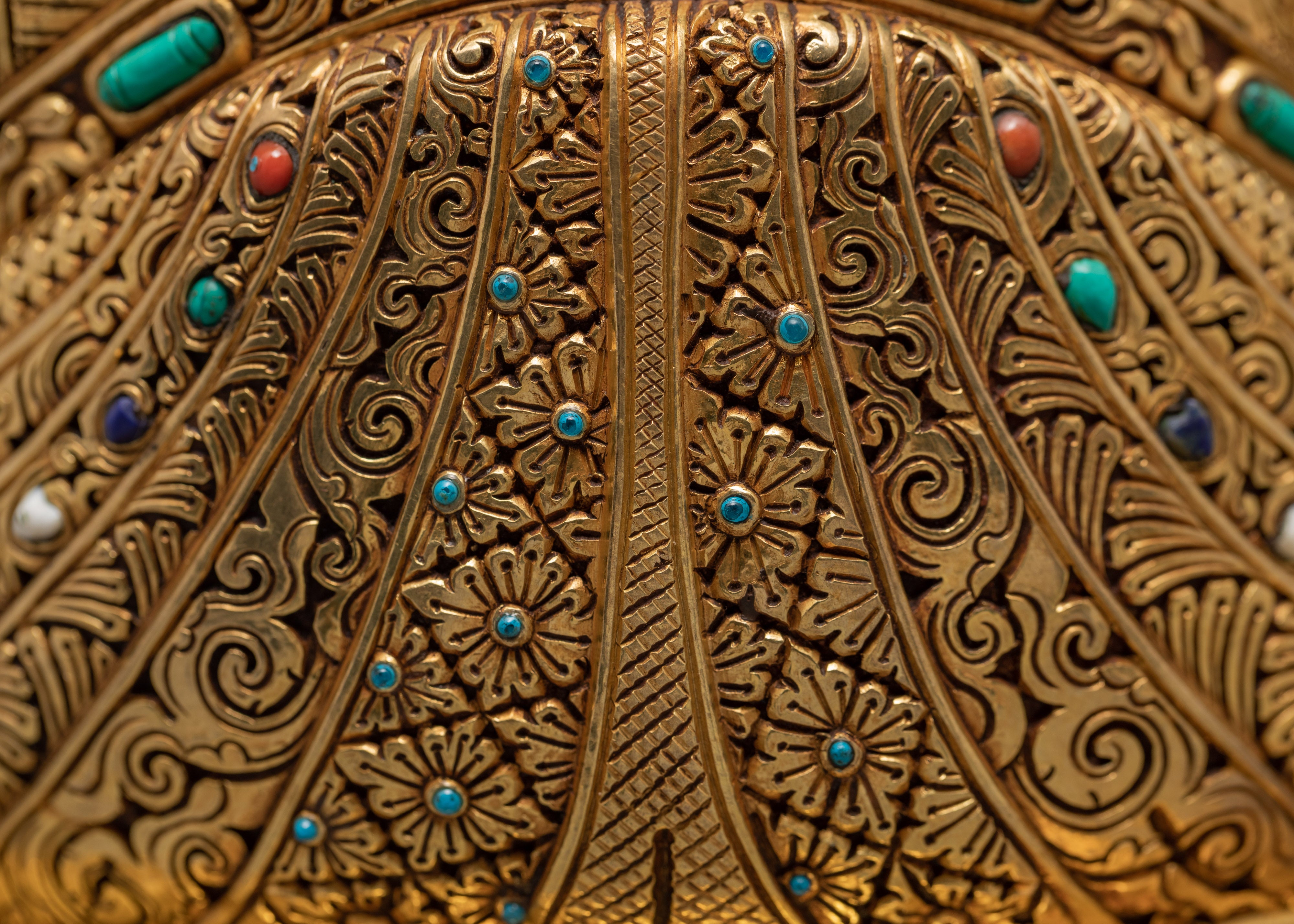 Tibetan Guru Rinpoche | Gold Gilded Padmasambhava Statue