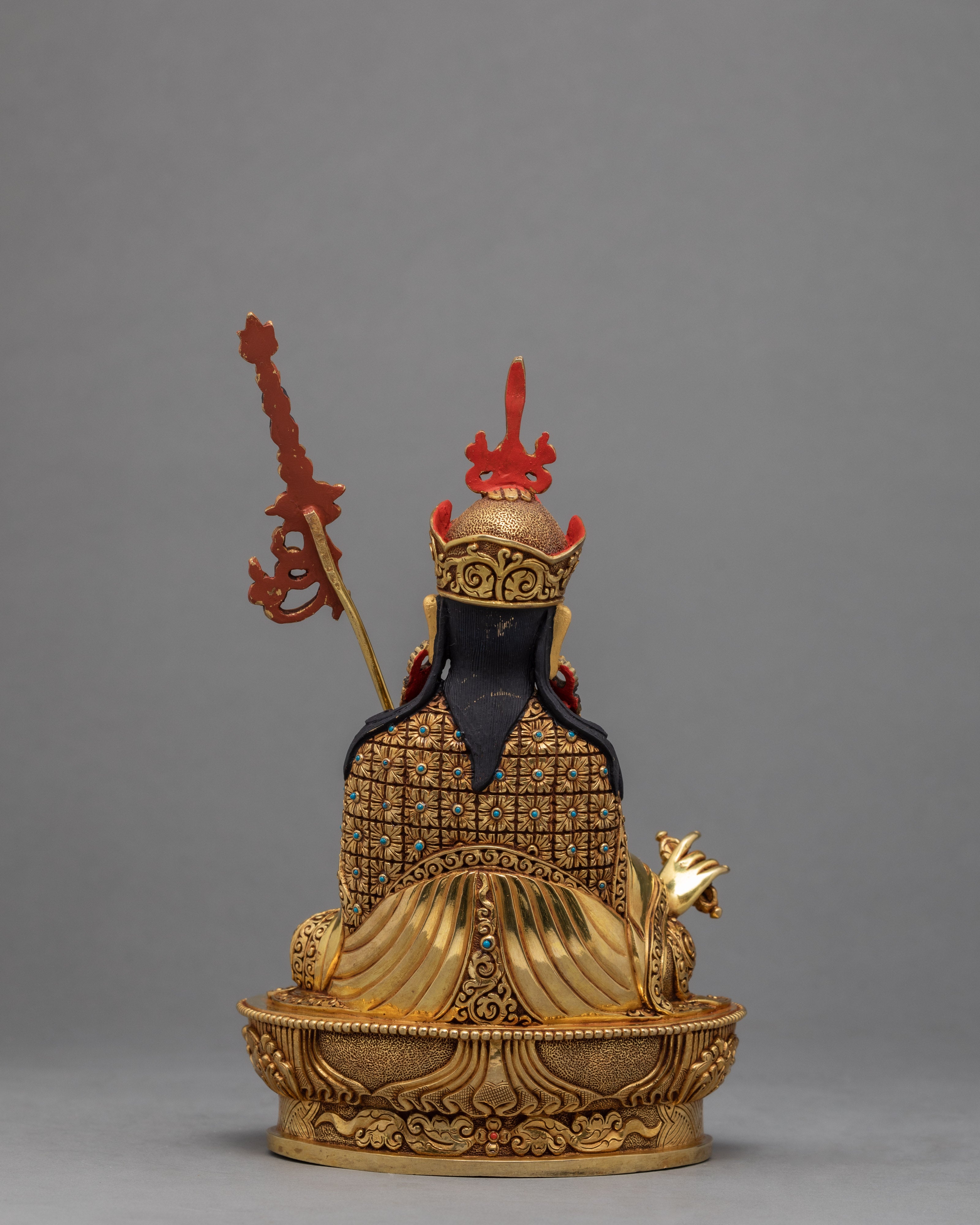 Guru Rinpoche , 24K Gold Plated Statue , Guru padmasambhava