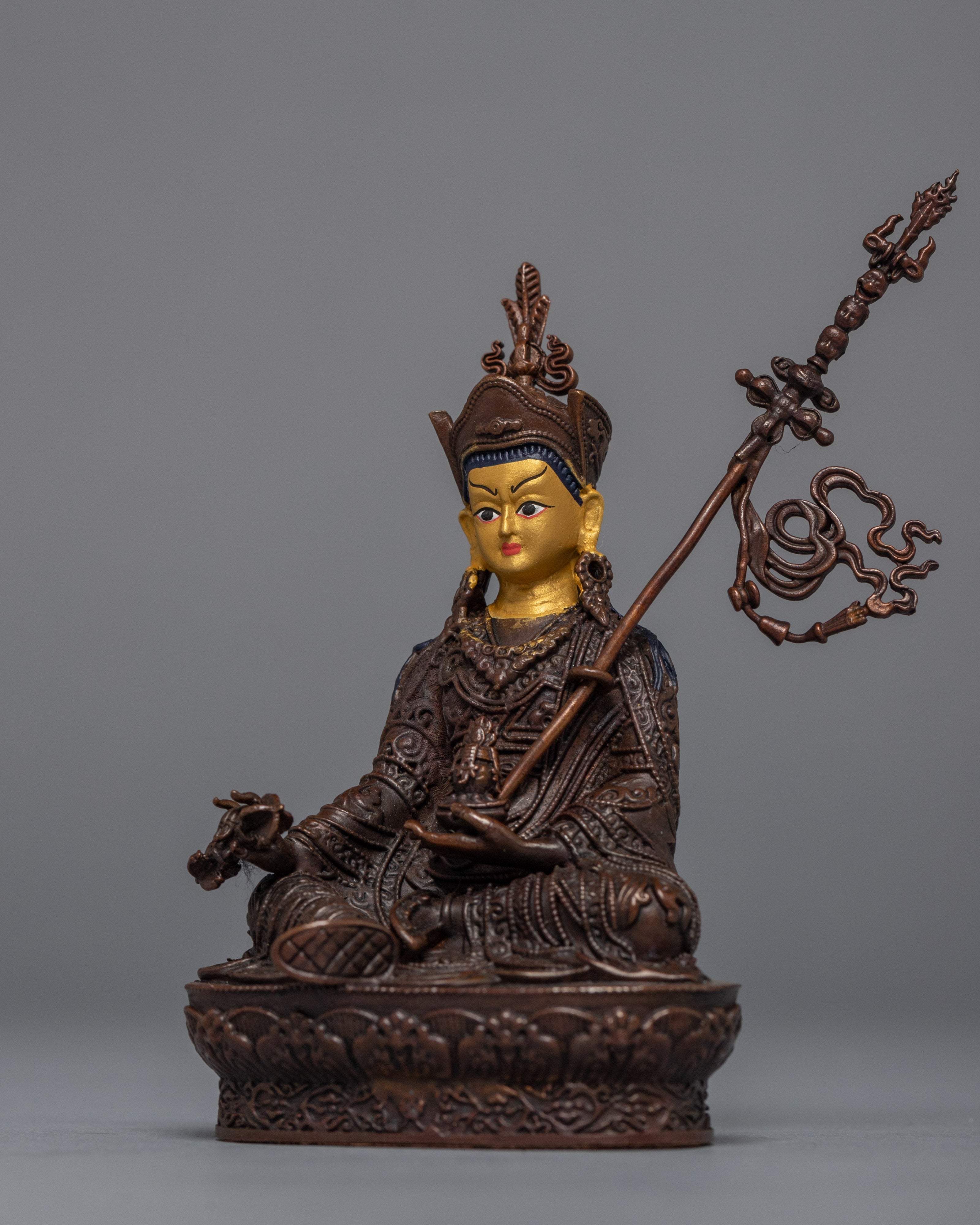 Guru Padmasambhava Copper Statue | Miniature Copper Statue