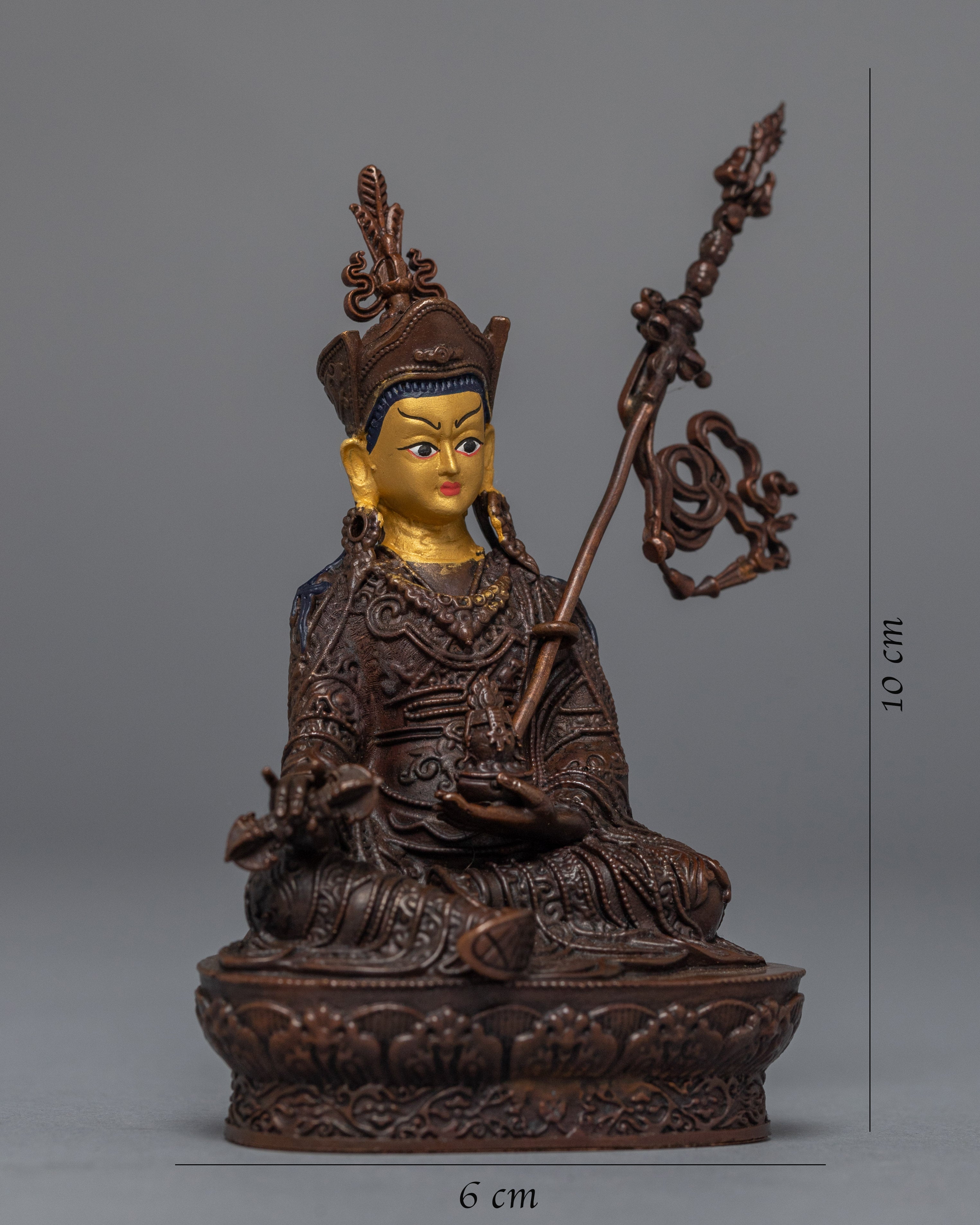 Guru Padmasambhava Copper Statue | Miniature Copper Statue