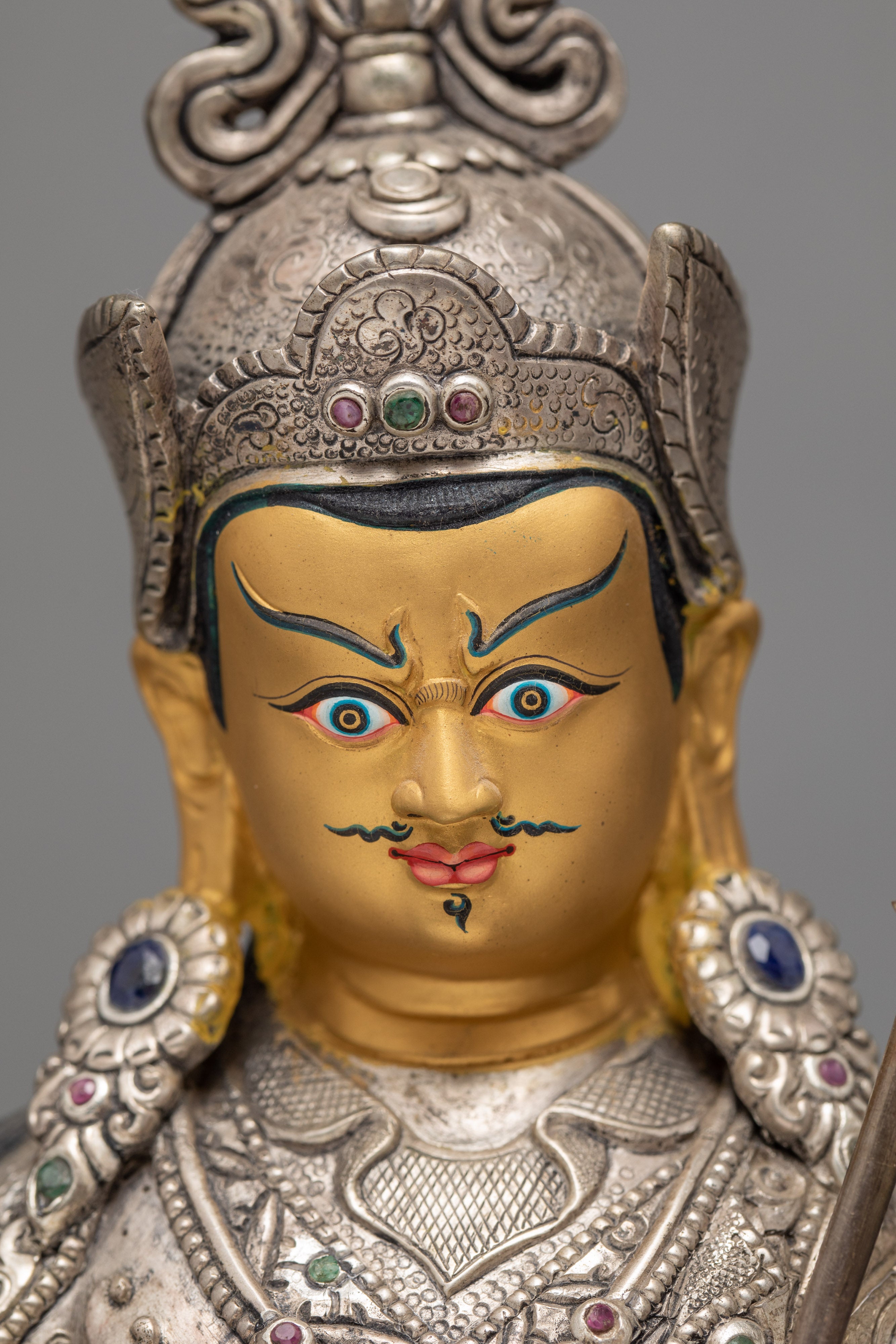 Guru Padmasambhava in Silver Body | Silver Statue | Guru Rinpoche